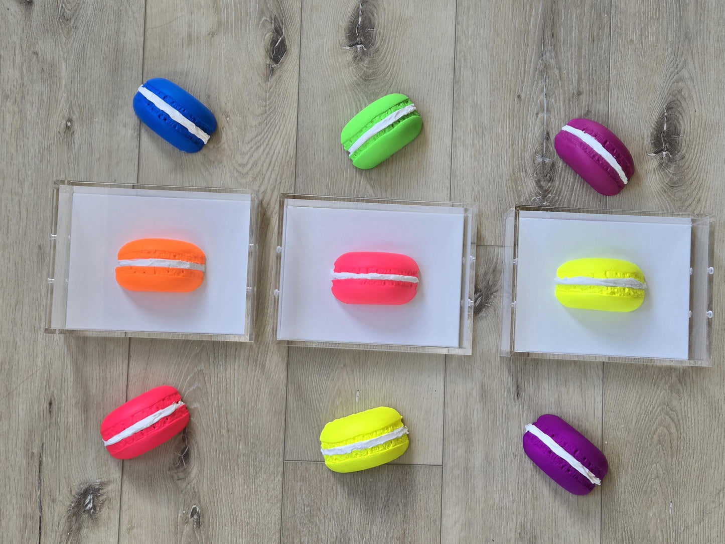 3D Macaroon Shadow Box Art – Whimsical Resin Kitchen Decor (8x6x3 Inch)