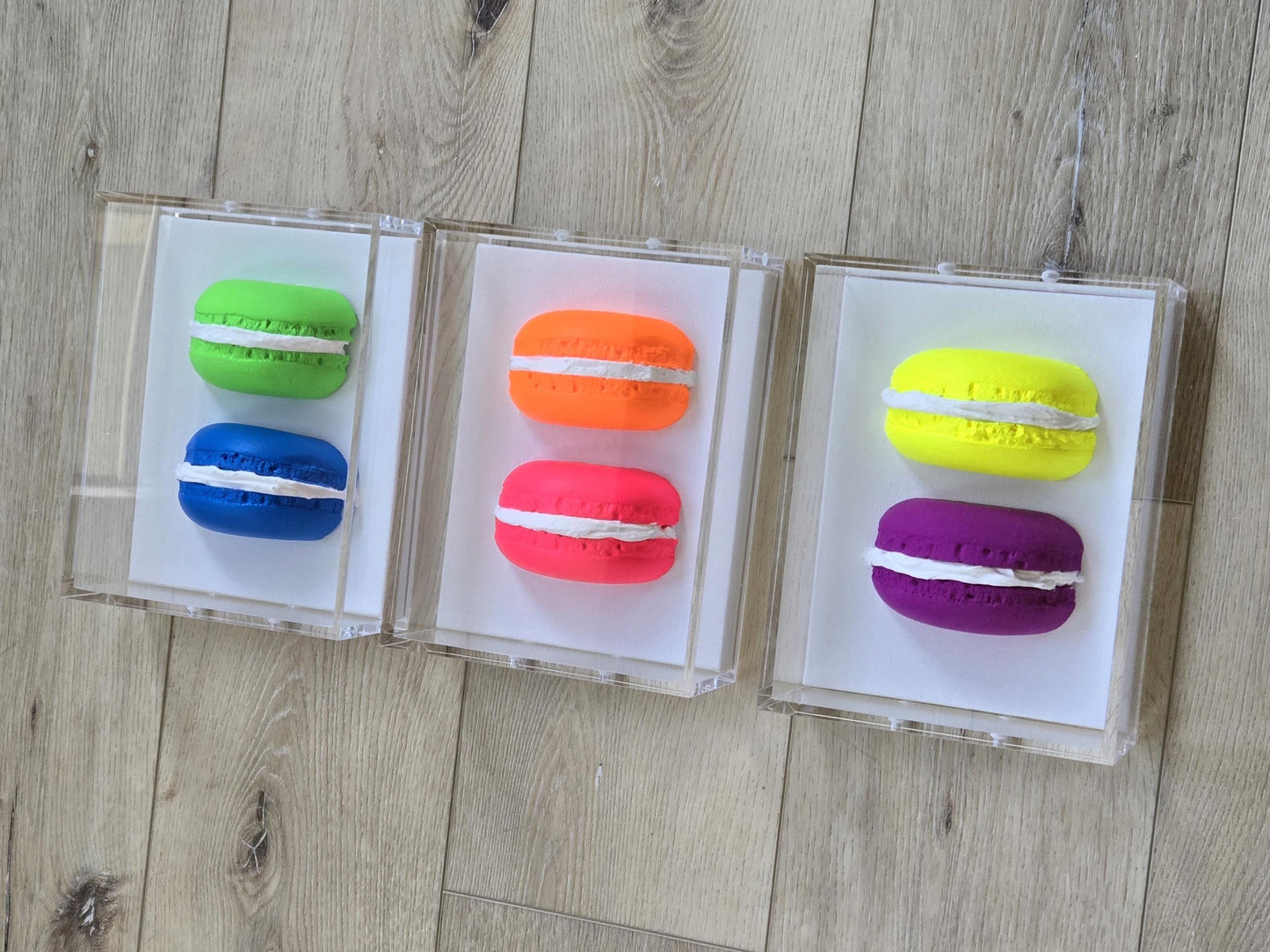 3D Macaroon Shadow Box Art – Whimsical Resin Kitchen Decor (8x6x3 Inch)
