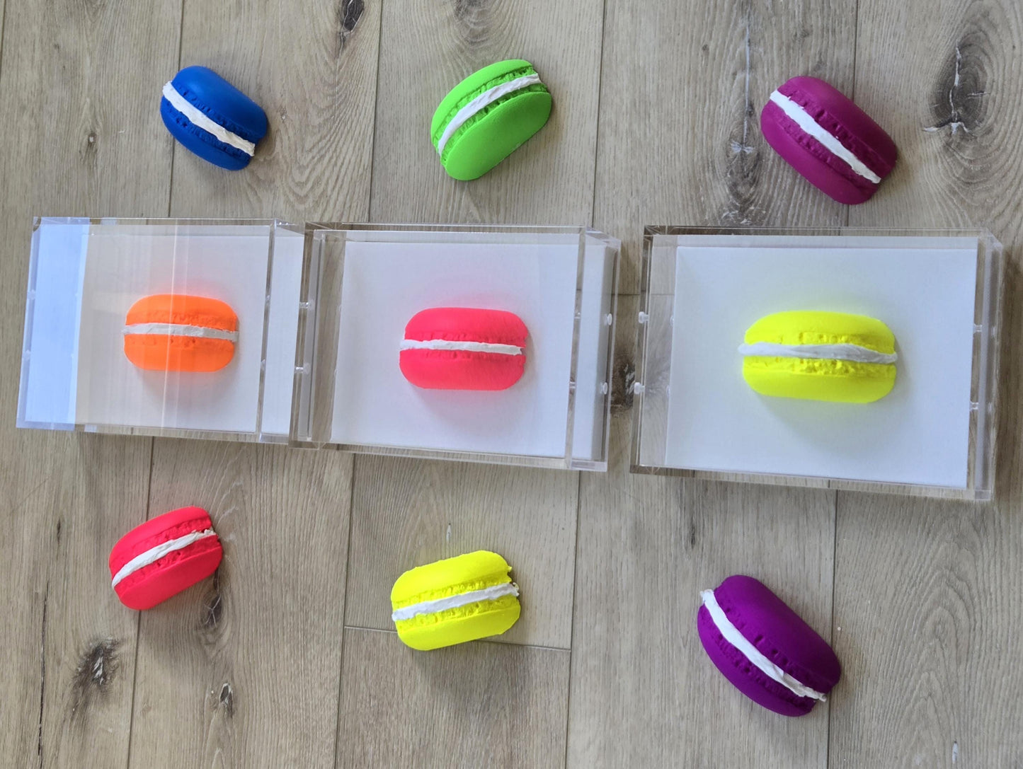 3D Macaroon Shadow Box Art – Whimsical Resin Kitchen Decor (8x6x3 Inch)