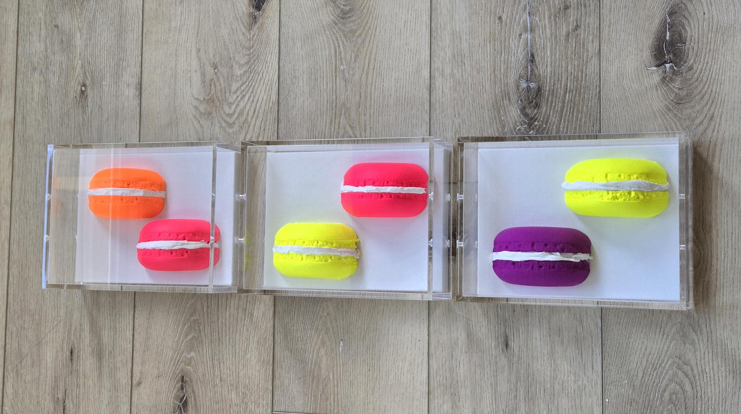 3D Macaroon Shadow Box Art – Whimsical Resin Kitchen Decor (8x6x3 Inch)