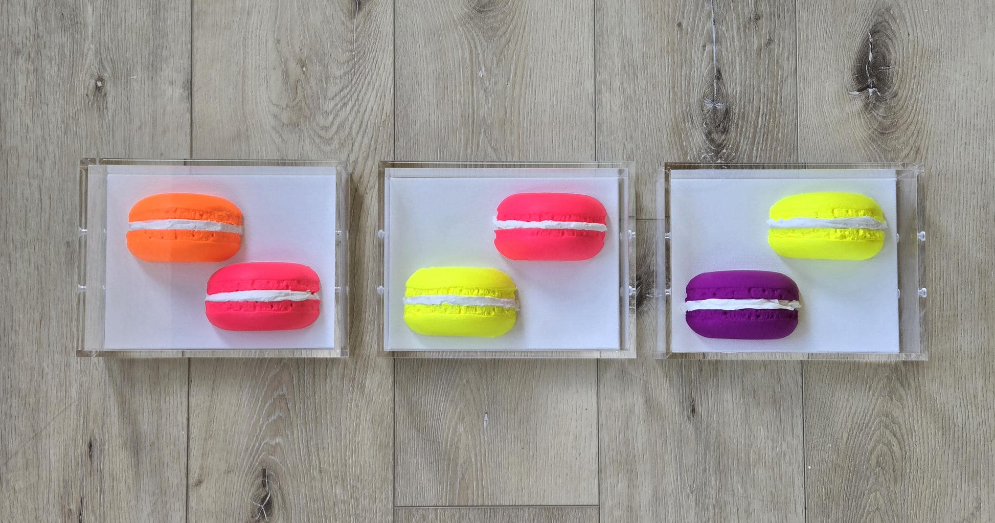 3D Macaroon Shadow Box Art – Whimsical Resin Kitchen Decor (8x6x3 Inch)