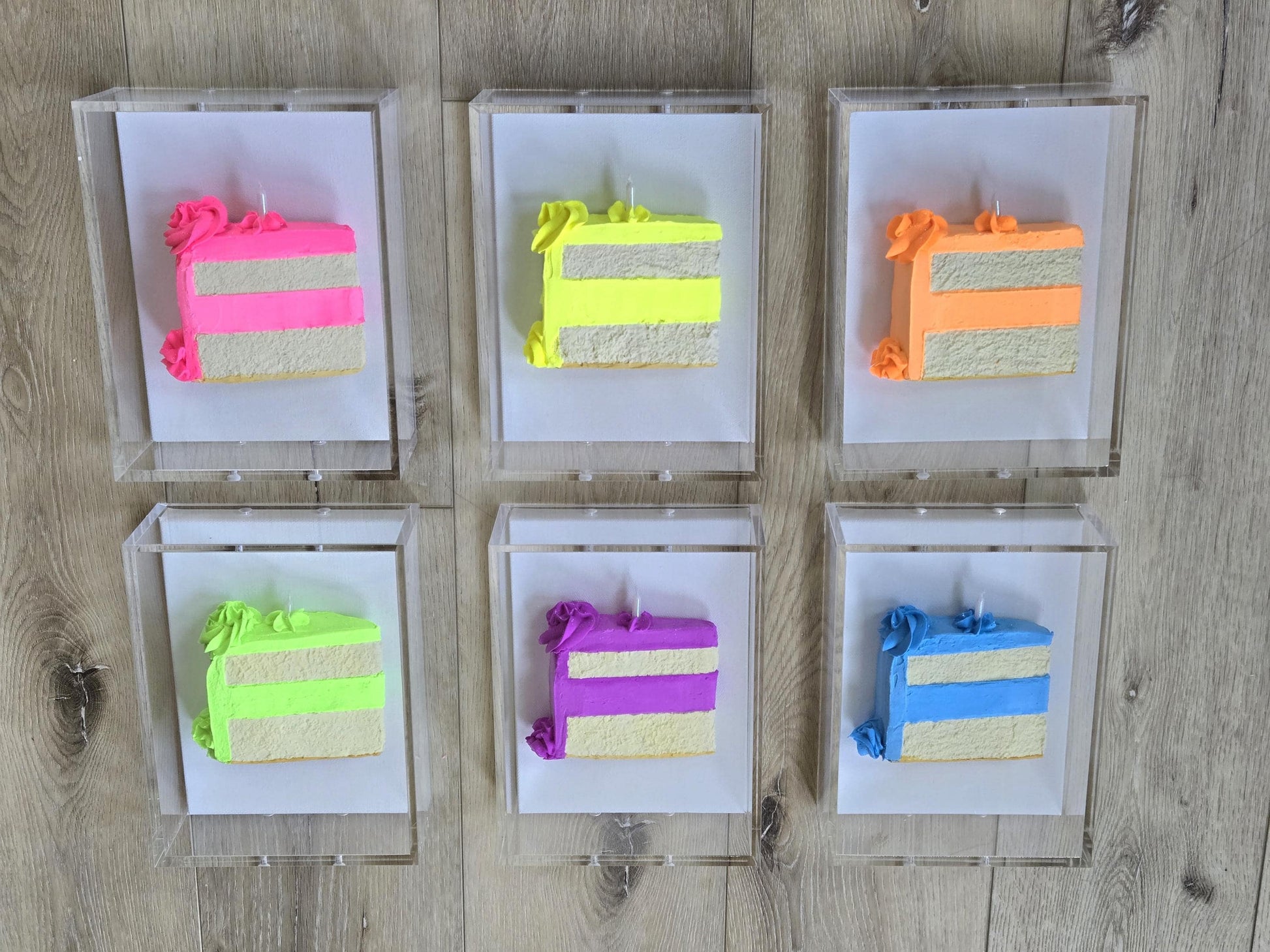 Birthday Cake Slice Shadow Box Art – 3D Kitchen Decor, Gift, Dessert Wall Art