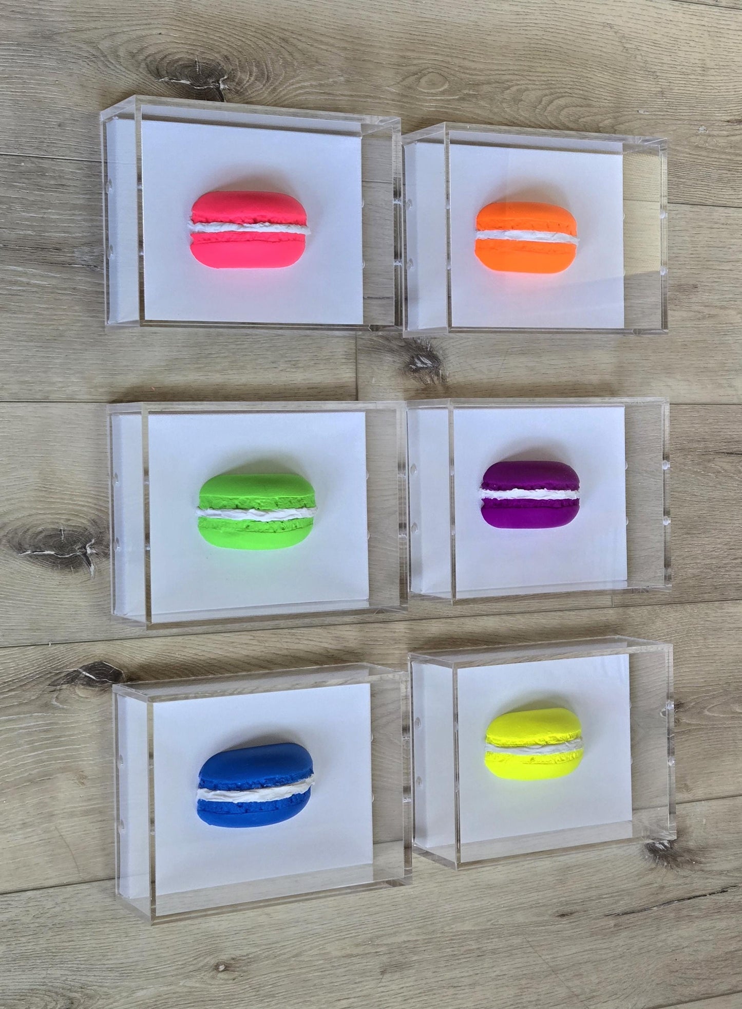 3D Macaroon Shadow Box Art – Whimsical Resin Kitchen Decor (8x6x3 Inch)