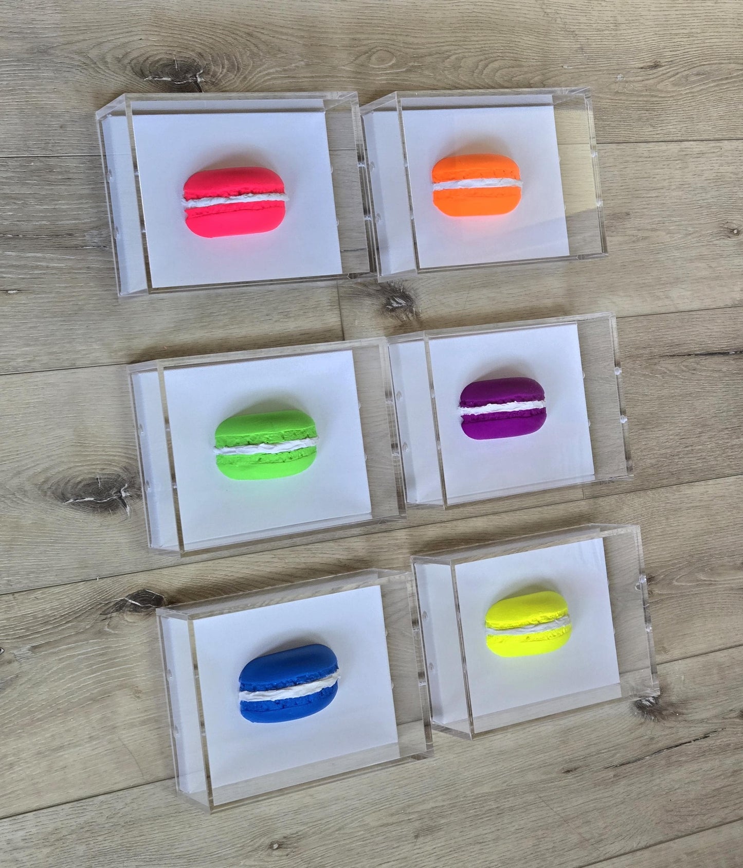 3D Macaroon Shadow Box Art – Whimsical Resin Kitchen Decor (8x6x3 Inch)