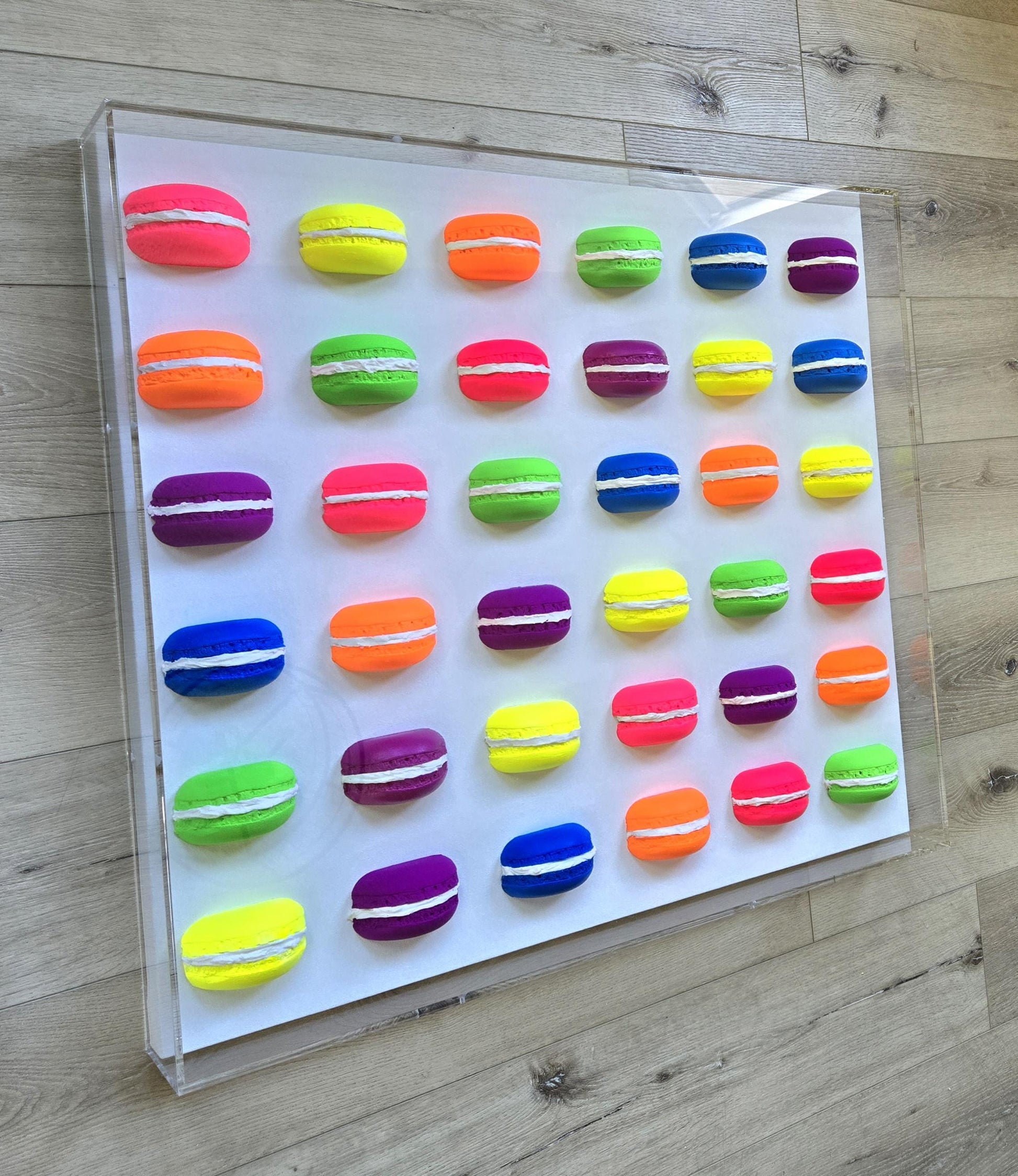 Macaroon Shadow Box Art – 3D Business Decor, Sweet Treat Themed Decor