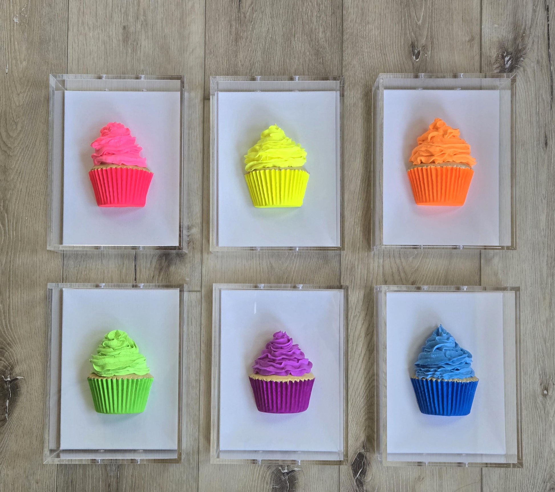 3D Cupcake Shadow Box Art – Kitchen Decor, Sweet Culinary Gift, Dessert themed Handmade Decor