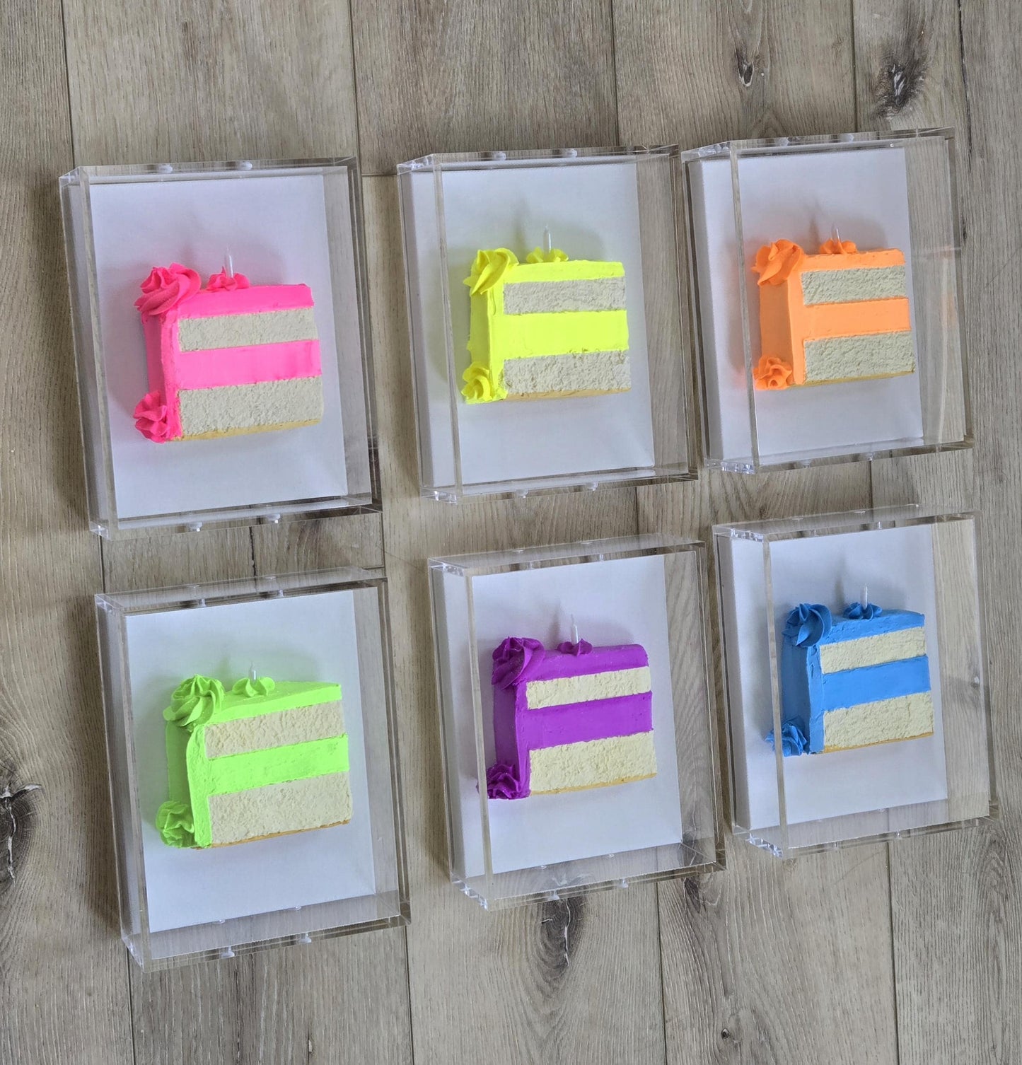 Birthday Cake Slice Shadow Box Art – 3D Kitchen Decor, Gift, Dessert Wall Art