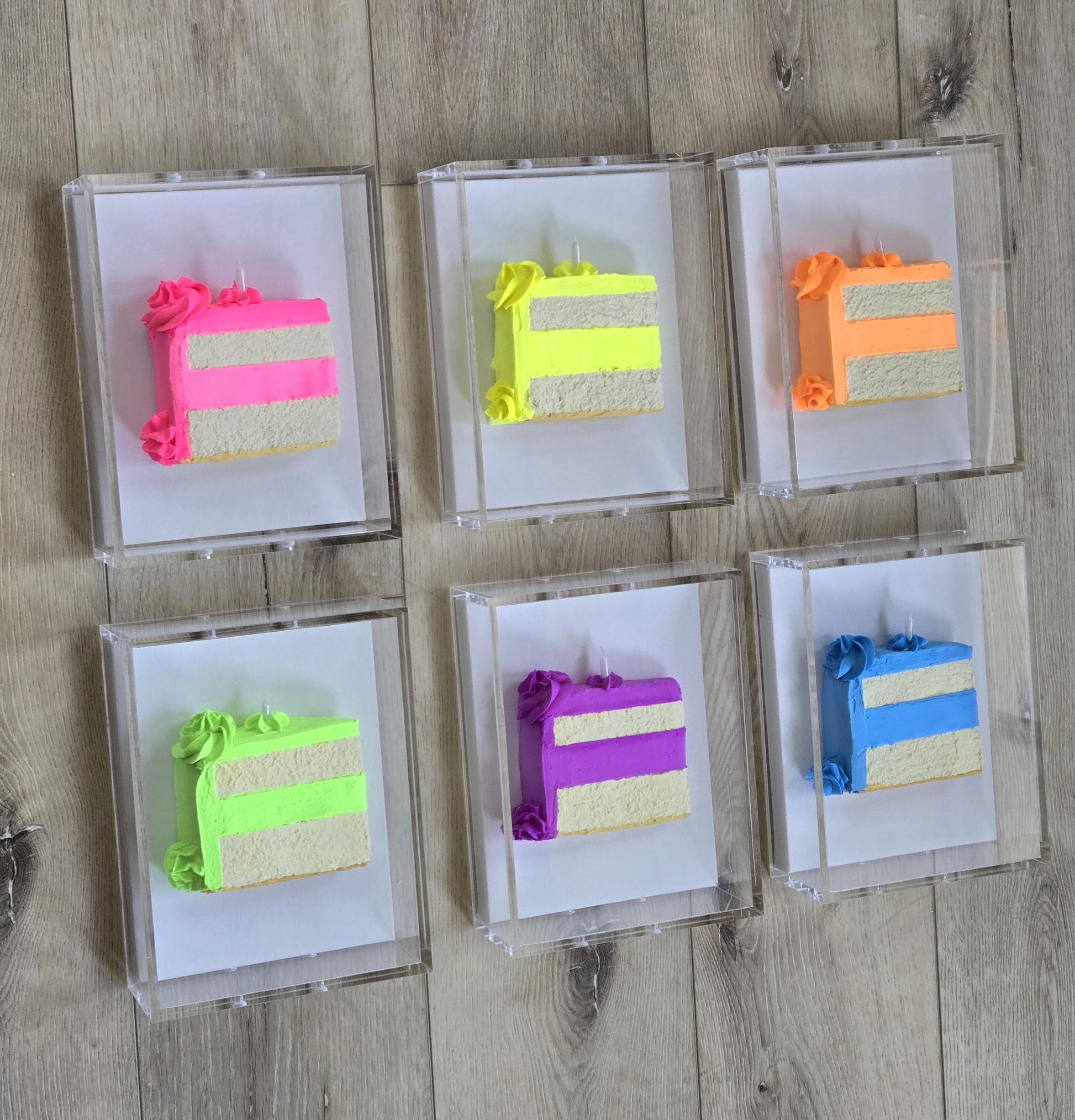 Birthday Cake Slice Shadow Box Art – 3D Kitchen Decor, Gift, Dessert Wall Art