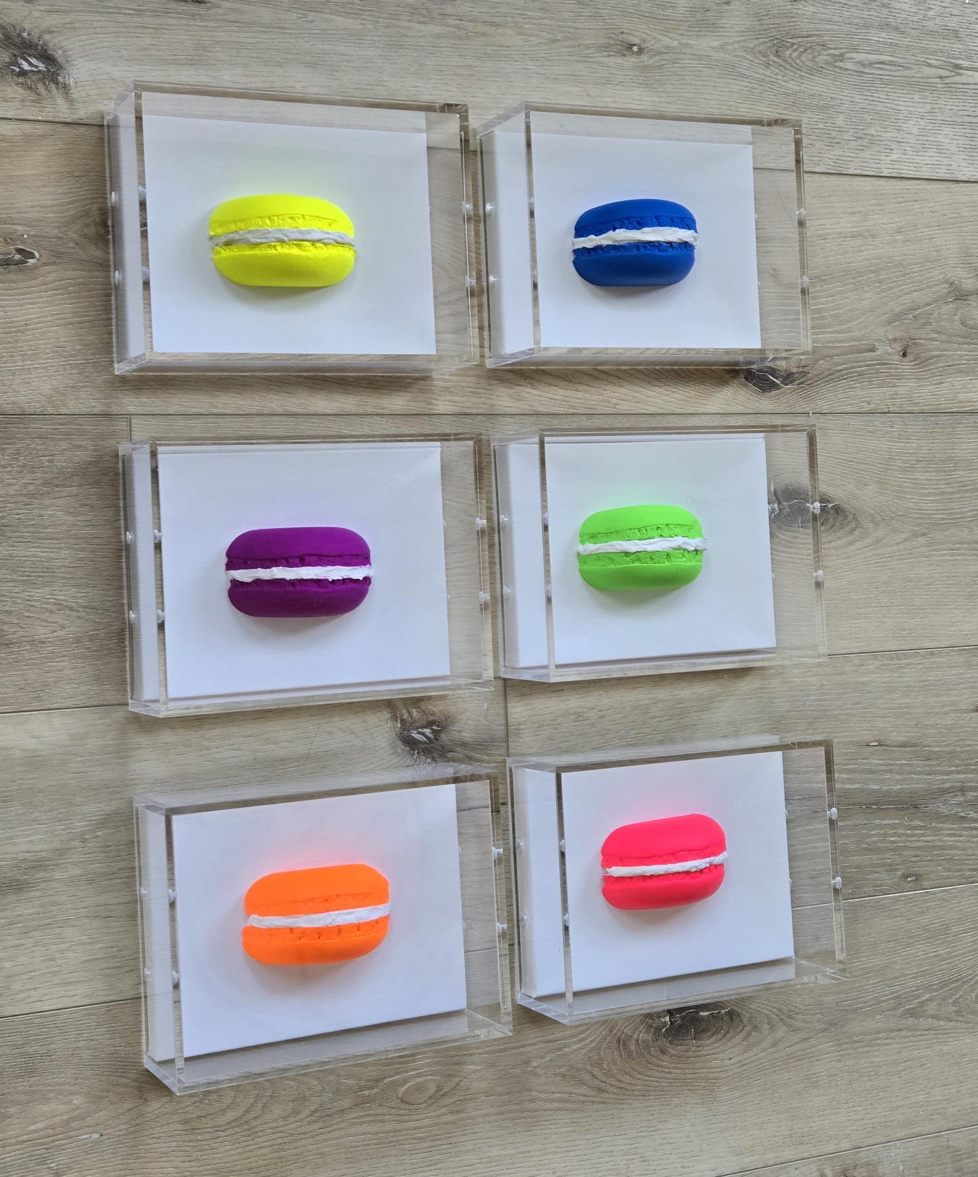 3D Macaroon Shadow Box Art – Whimsical Resin Kitchen Decor (8x6x3 Inch)
