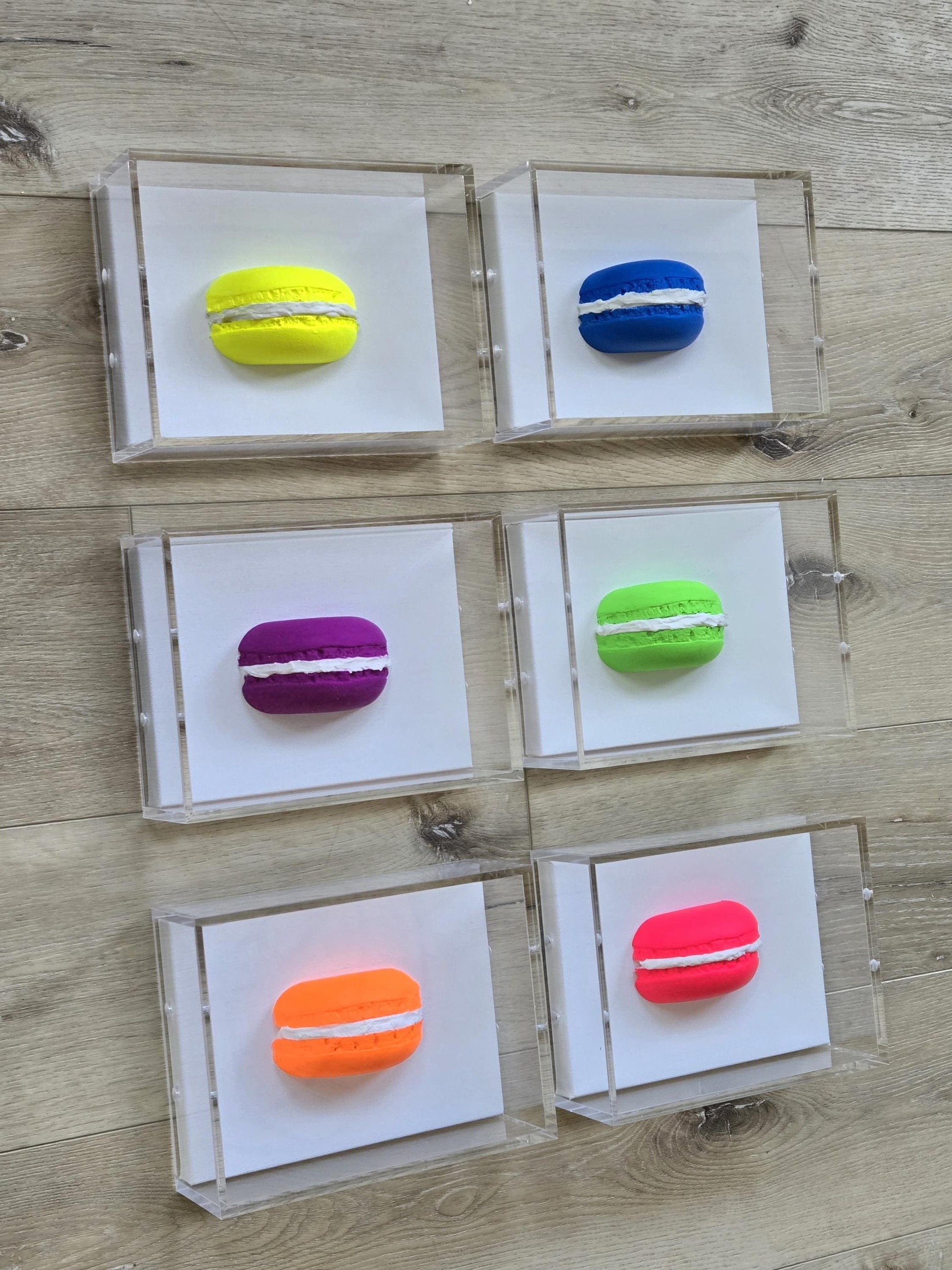 3D Macaroon Shadow Box Art – Whimsical Resin Kitchen Decor (8x6x3 Inch)