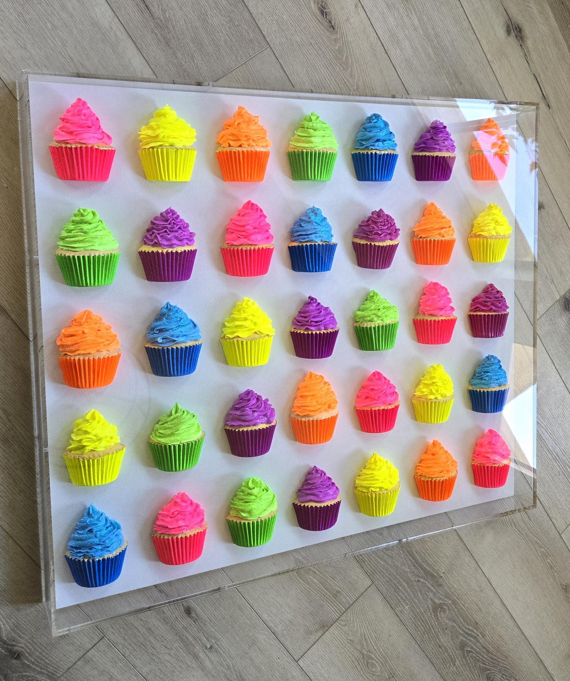 Cupcake Shadow Box Art – 3D Kitchen Decor, Baker Gift, Dessert themed Decor