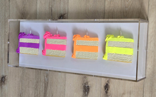 Cake Slice Wall Art Shadow Box Art – 3D Kitchen Decor, Dinning Rooms, Birthday Gift,