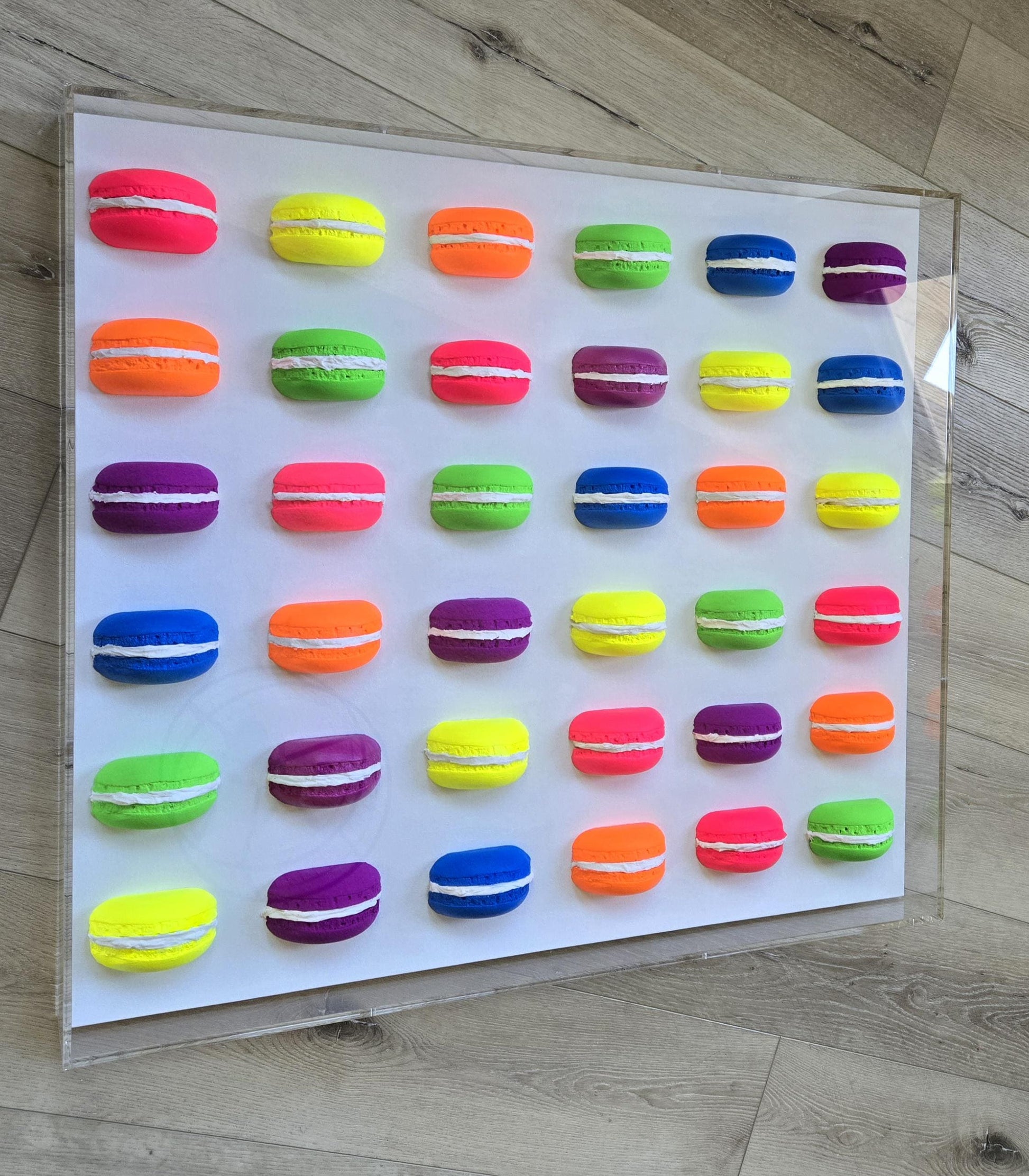 Macaroon Shadow Box Art – 3D Business Decor, Sweet Treat Themed Decor