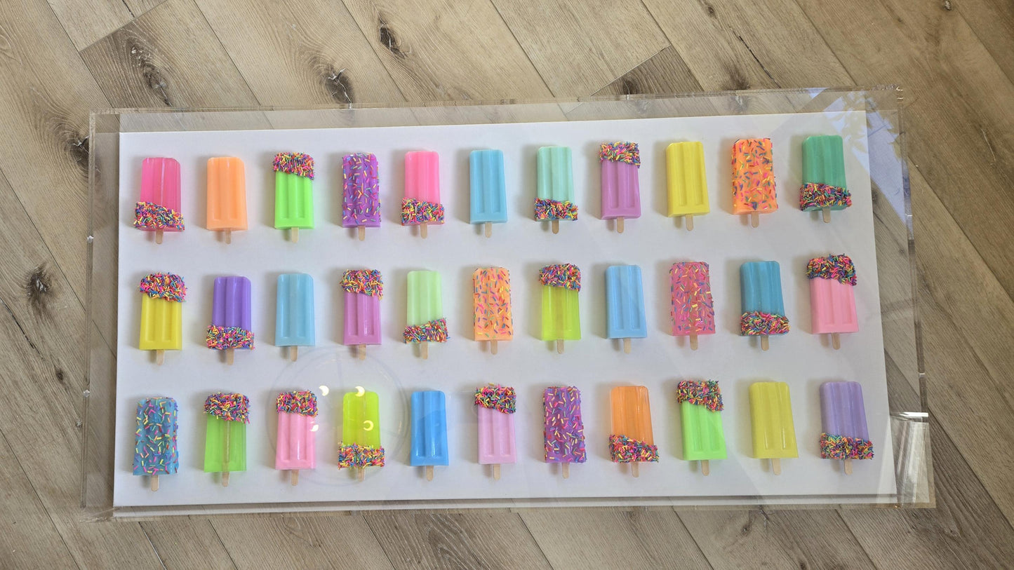 3D Resin Ice Pop Wall Art: Vibrant Candy Pop Sculpture, Modern Whimsical Decor