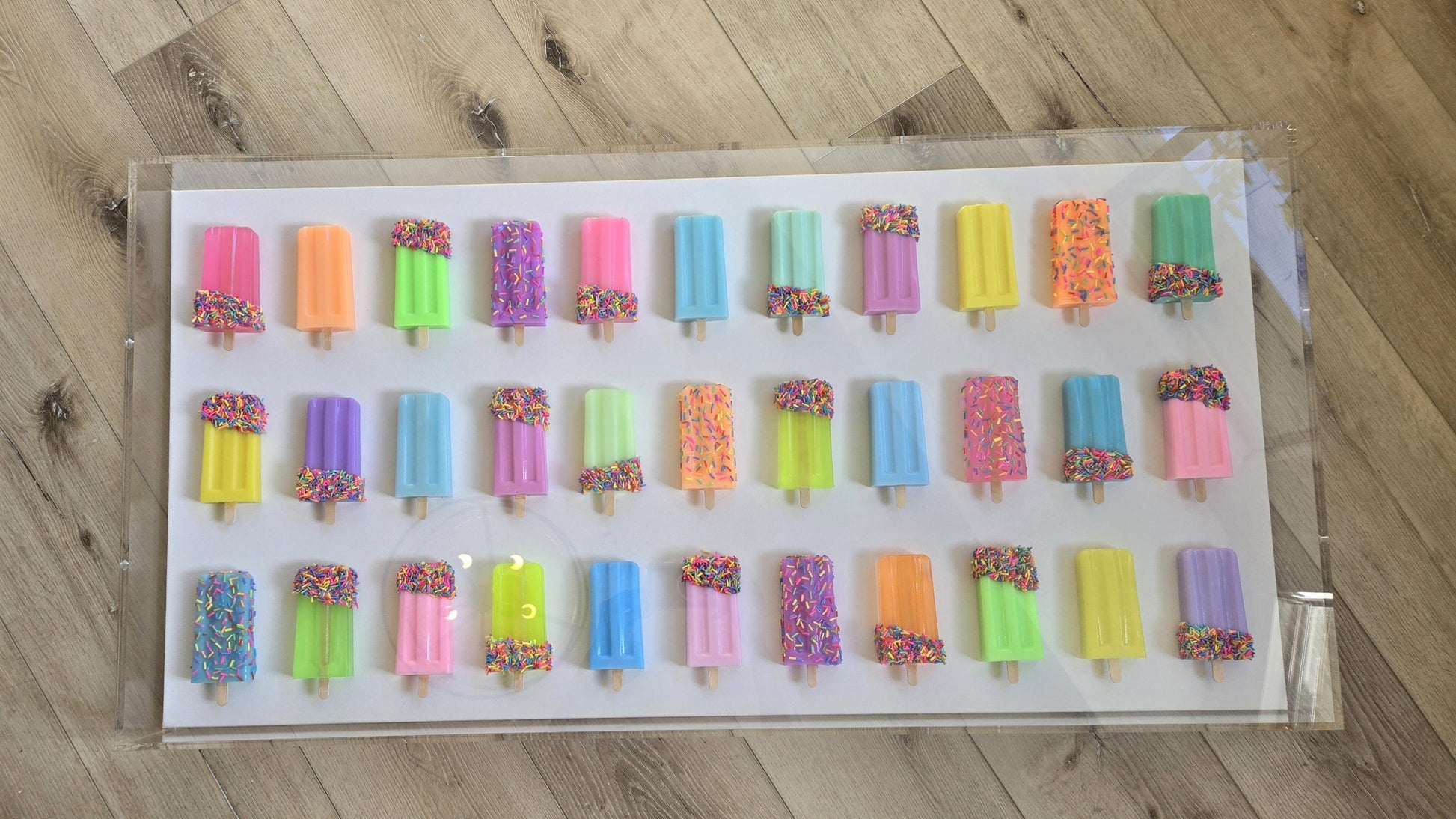 3D Resin Ice Pop Wall Art: Vibrant Candy Pop Sculpture, Modern Whimsical Decor