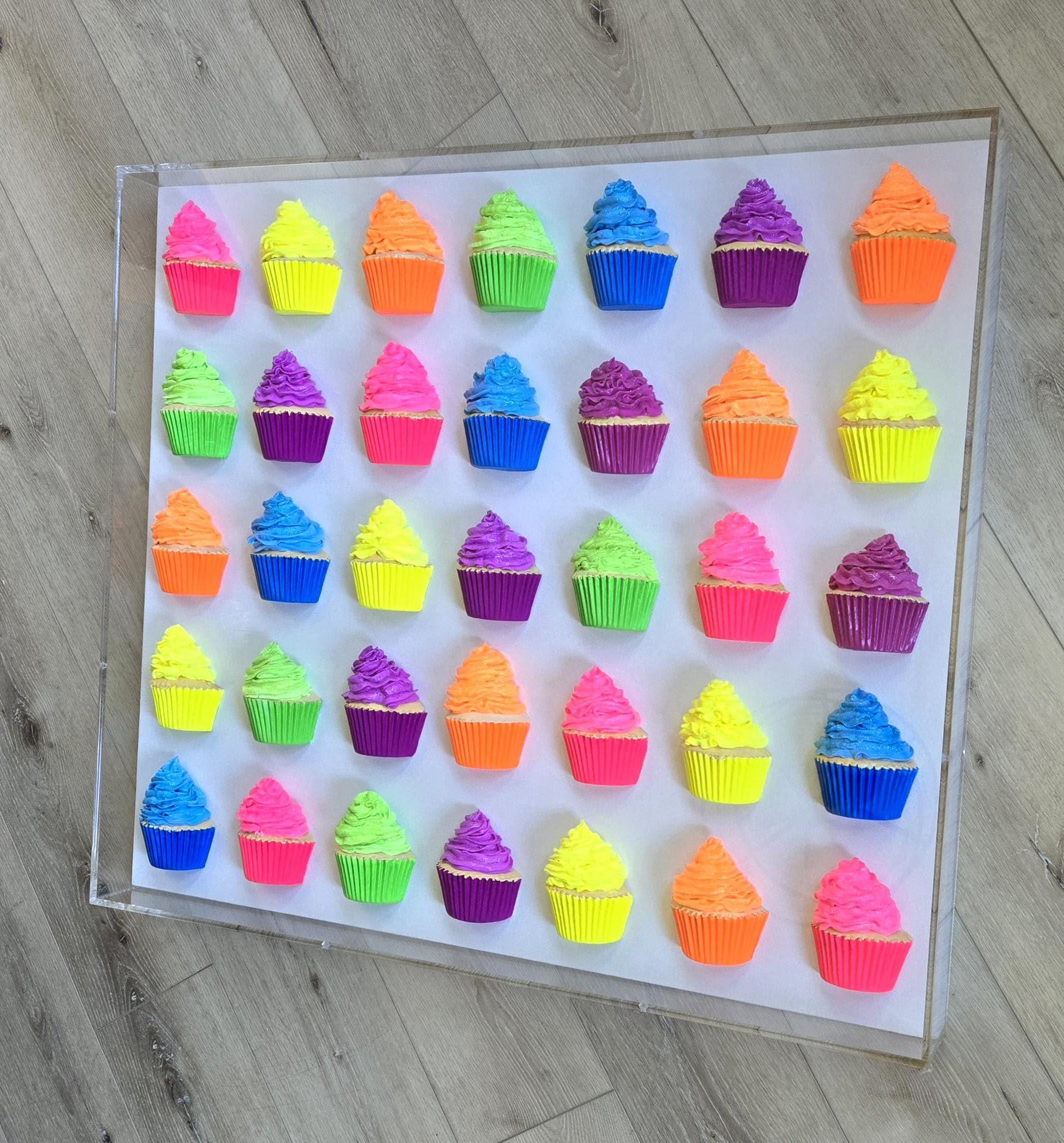 Cupcake Shadow Box Art – 3D Kitchen Decor, Baker Gift, Dessert themed Decor