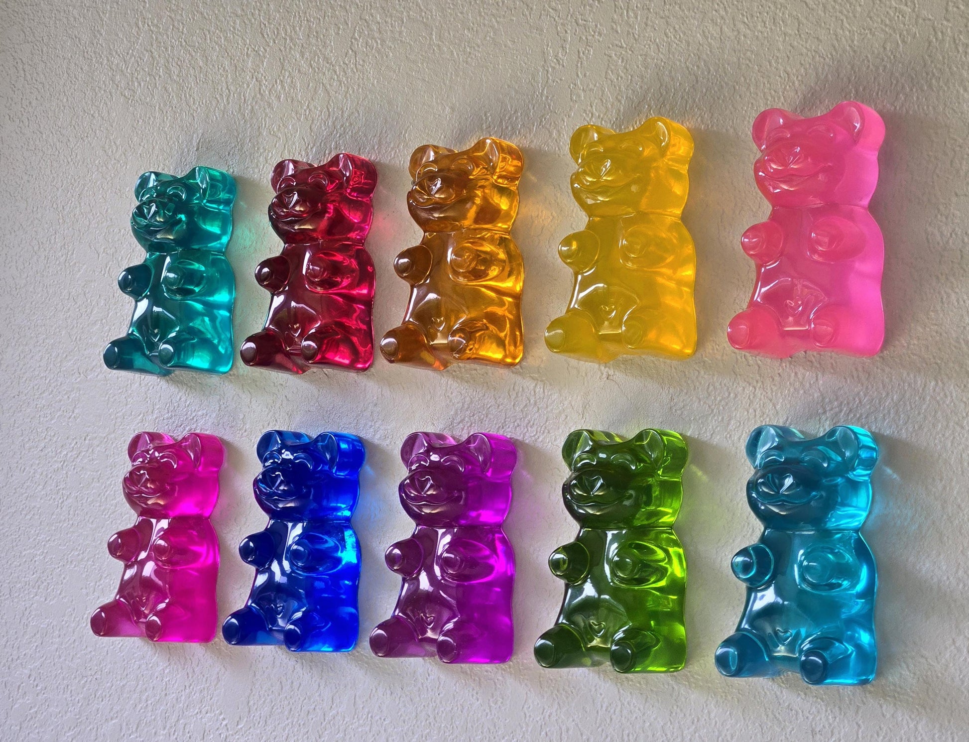 Gummy Bear Wall Art | Pop Art Sculpture for Gallery Wall, Nursery Decor, Kids Room Decor, Collectible Shadow Box Ideas, Bright Bear Decor