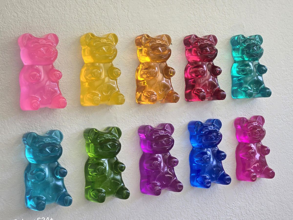 Giant Gummy Bear Sculpture | Pop Art Wall Decor | Handcrafted Colorful Resin Art (6 Inch)
