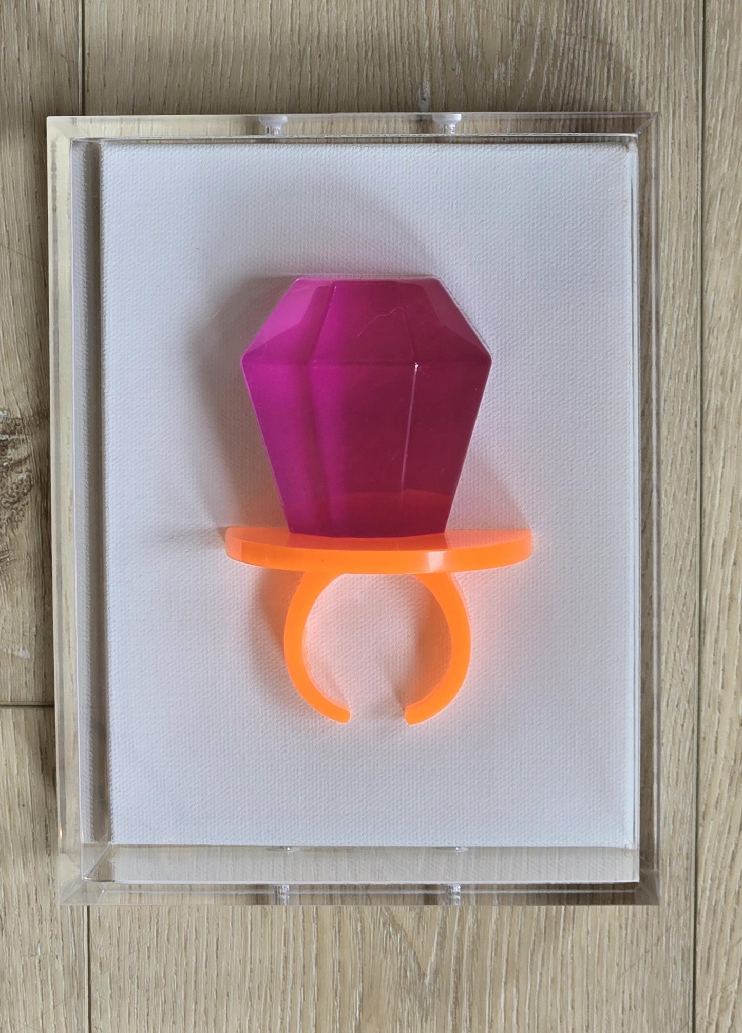 3D Ring Sculpture | Jewel Tone Acrylic Candy Art Wall Decor (Shadow Box) Pop Art