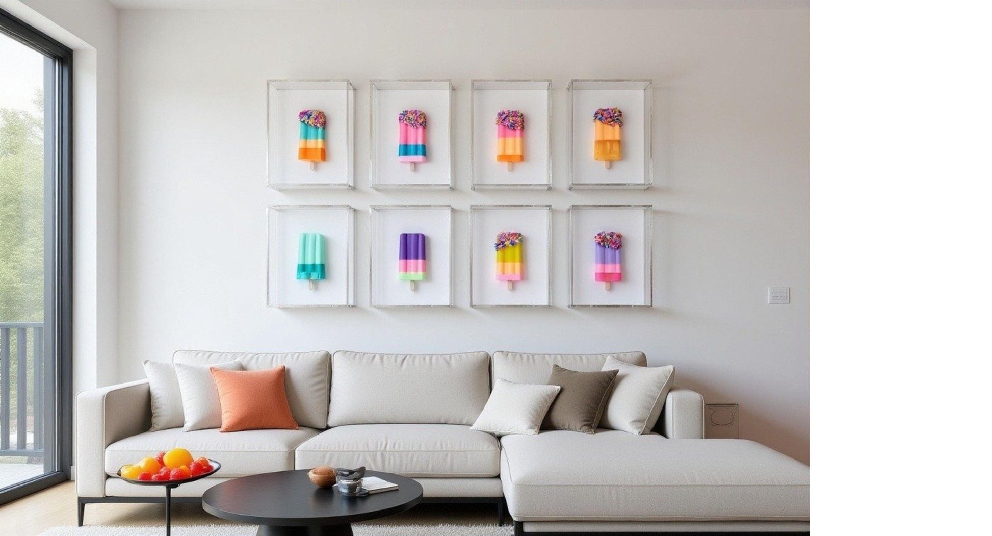 Ice Cream Bar Sculpture Shadow Box Decor | Whimsical Nursery, Colorful Kitchen Pop Art
