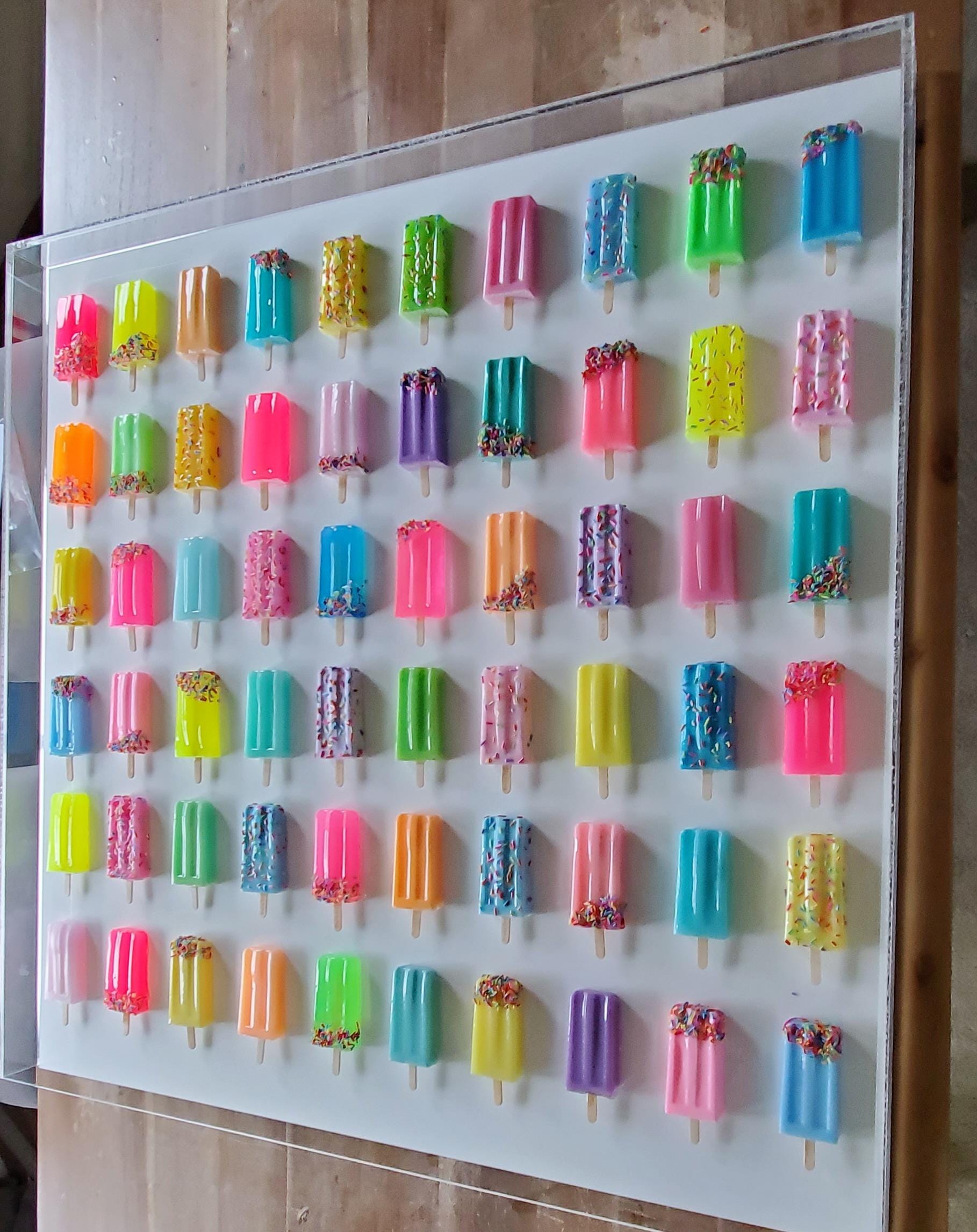 Statement Wall Art: Handmade 3D Ice Cream Bar Sculptures In A Shadow Box