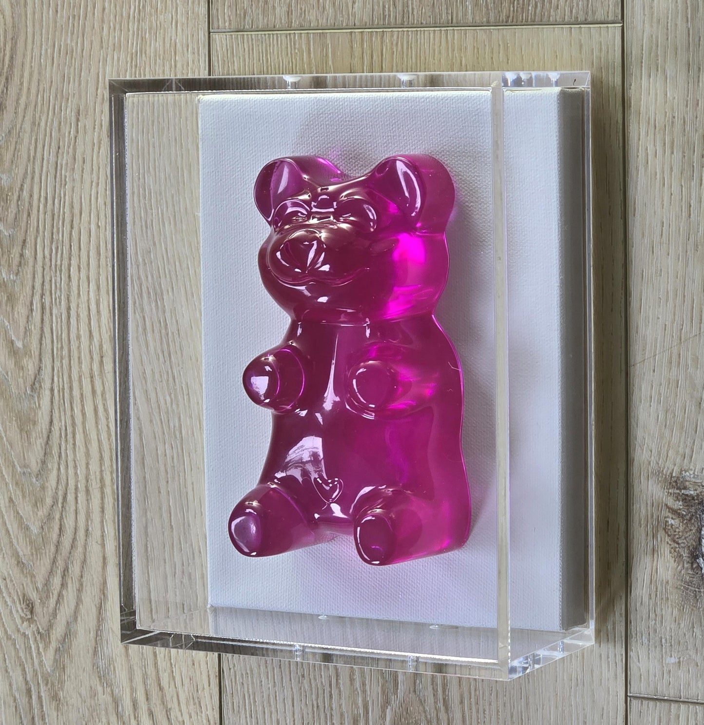 Gummy Bear Sculpture | Pop Art Kids Room Decor, 6 Inch bear-Framed Art | Shadow Box Gallery Wall Ideas