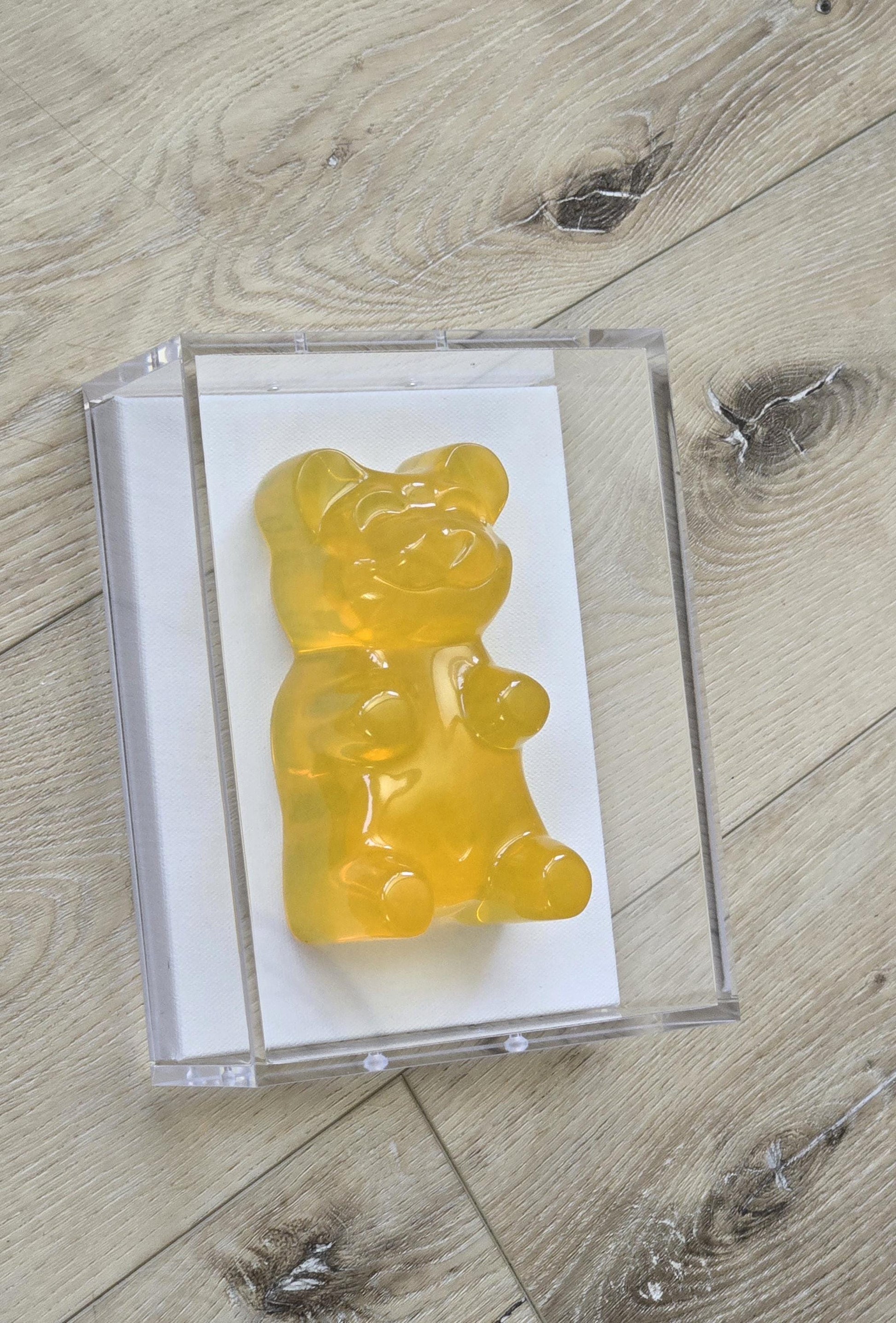 Gummy Bear Sculpture | Pop Art Kids Room Decor, 6 Inch bear-Framed Art | Shadow Box Gallery Wall Ideas