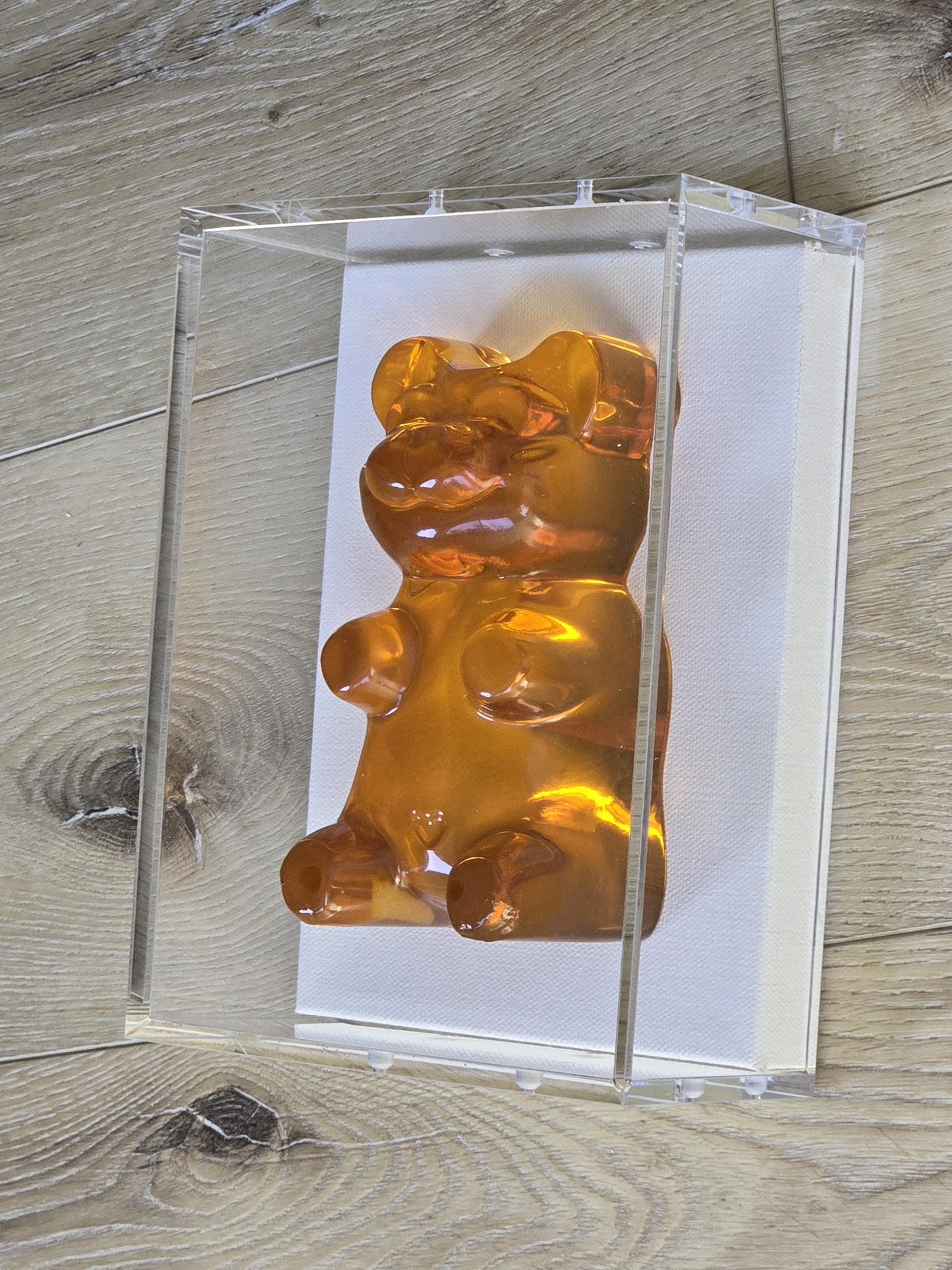 Gummy Bear Sculpture | Pop Art Kids Room Decor, 6 Inch bear-Framed Art | Shadow Box Gallery Wall Ideas