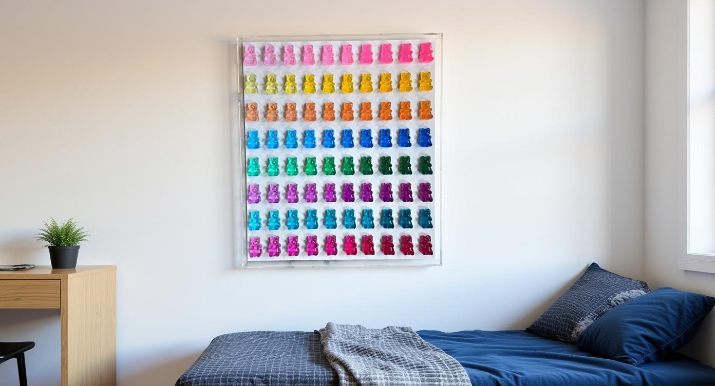 Candy-Inspired Gummy Bear Shadow Box: 3D Pop Art Wall Decor, Customizable