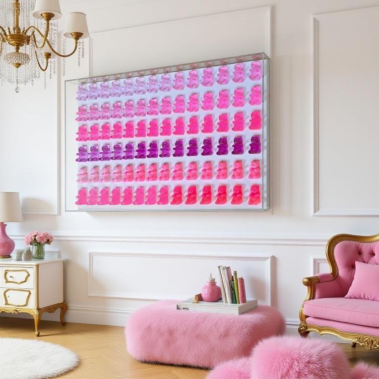 Candy-Inspired Gummy Bear Shadow Box: 3D Pop Art Wall Decor, Customizable