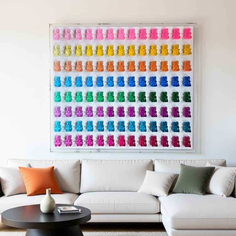 Candy-Inspired Gummy Bear Shadow Box: 3D Pop Art Wall Decor, Customizable