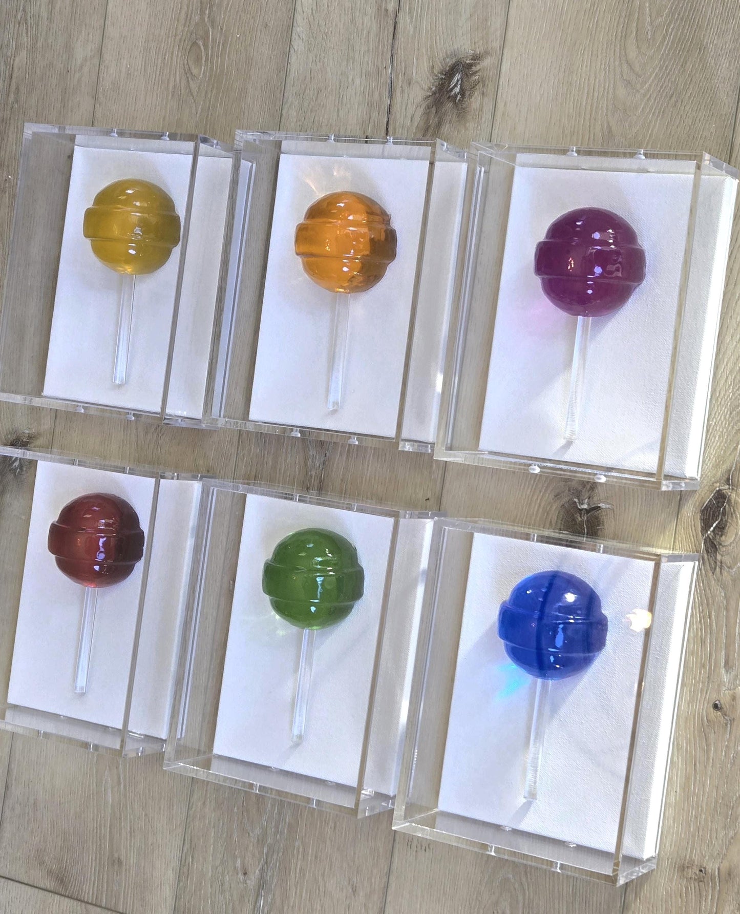 Lollipop Sculpture | 3D Pop Art Acrylic Candy Wall Decor | Set of Six