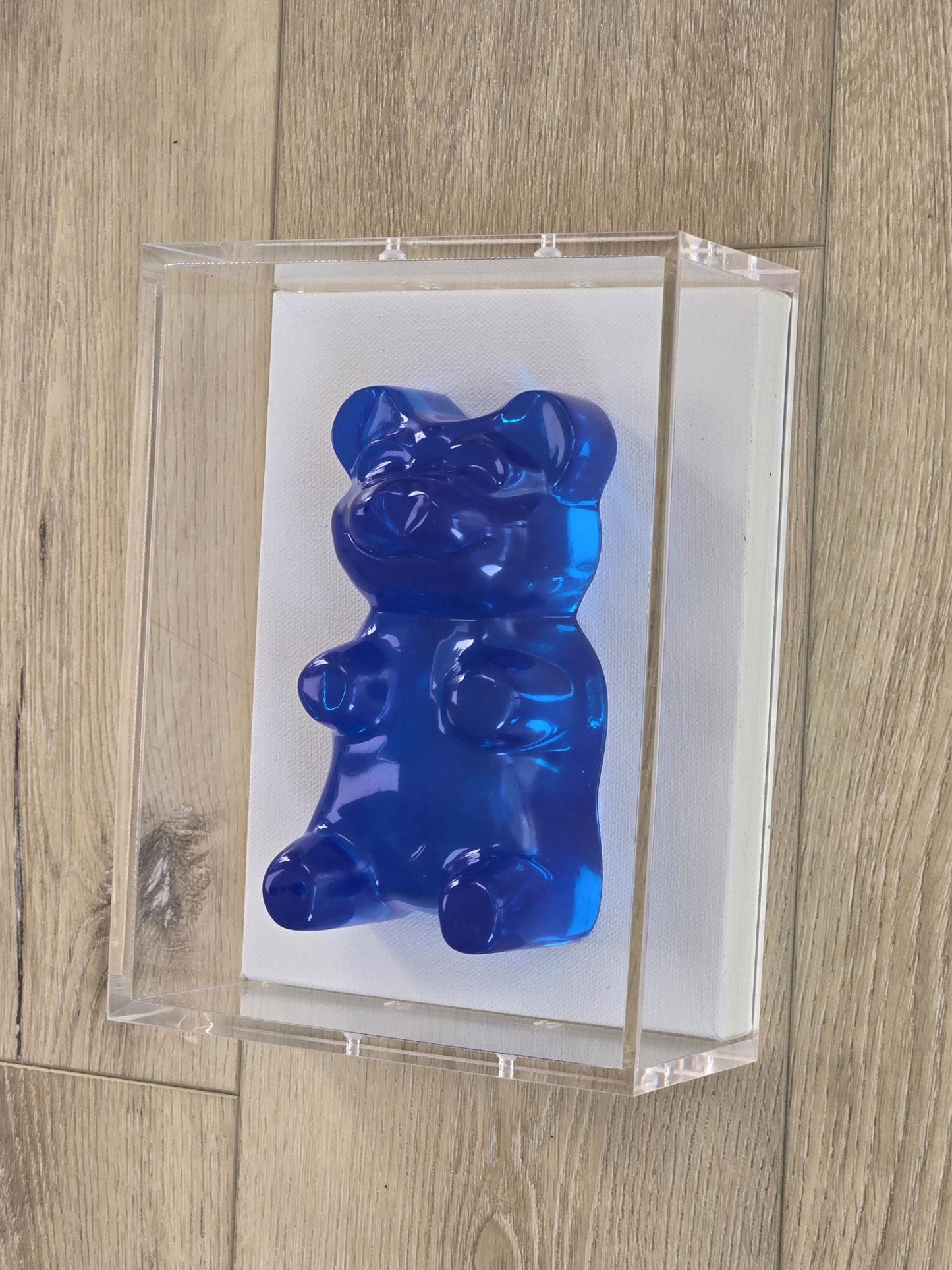 Modern Pop Art Gummy Bear Wall Decor | Resin Sculpture in Luxury Shadow Box | Candy-Inspired Colors | Kids Room, Nursery, Gift Idea, 6 Inch