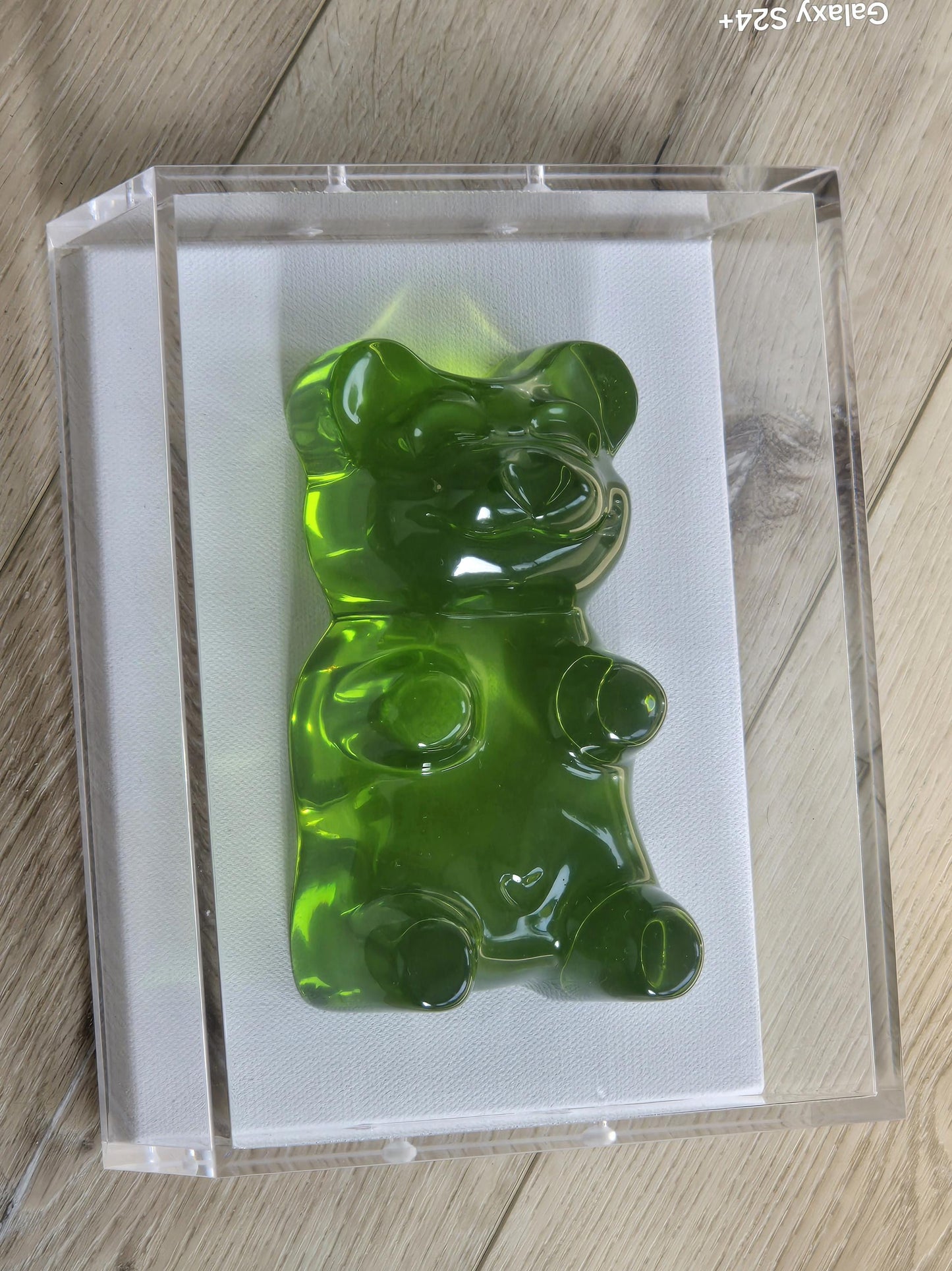 Modern Pop Art Gummy Bear Wall Decor | Resin Sculpture in Luxury Shadow Box | Candy-Inspired Colors | Kids Room, Nursery, Gift Idea, 6 Inch