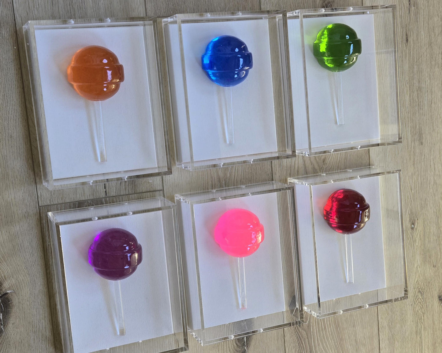 Lollipop Sculpture | 3D Pop Art Acrylic Candy Wall Decor | Set of Six