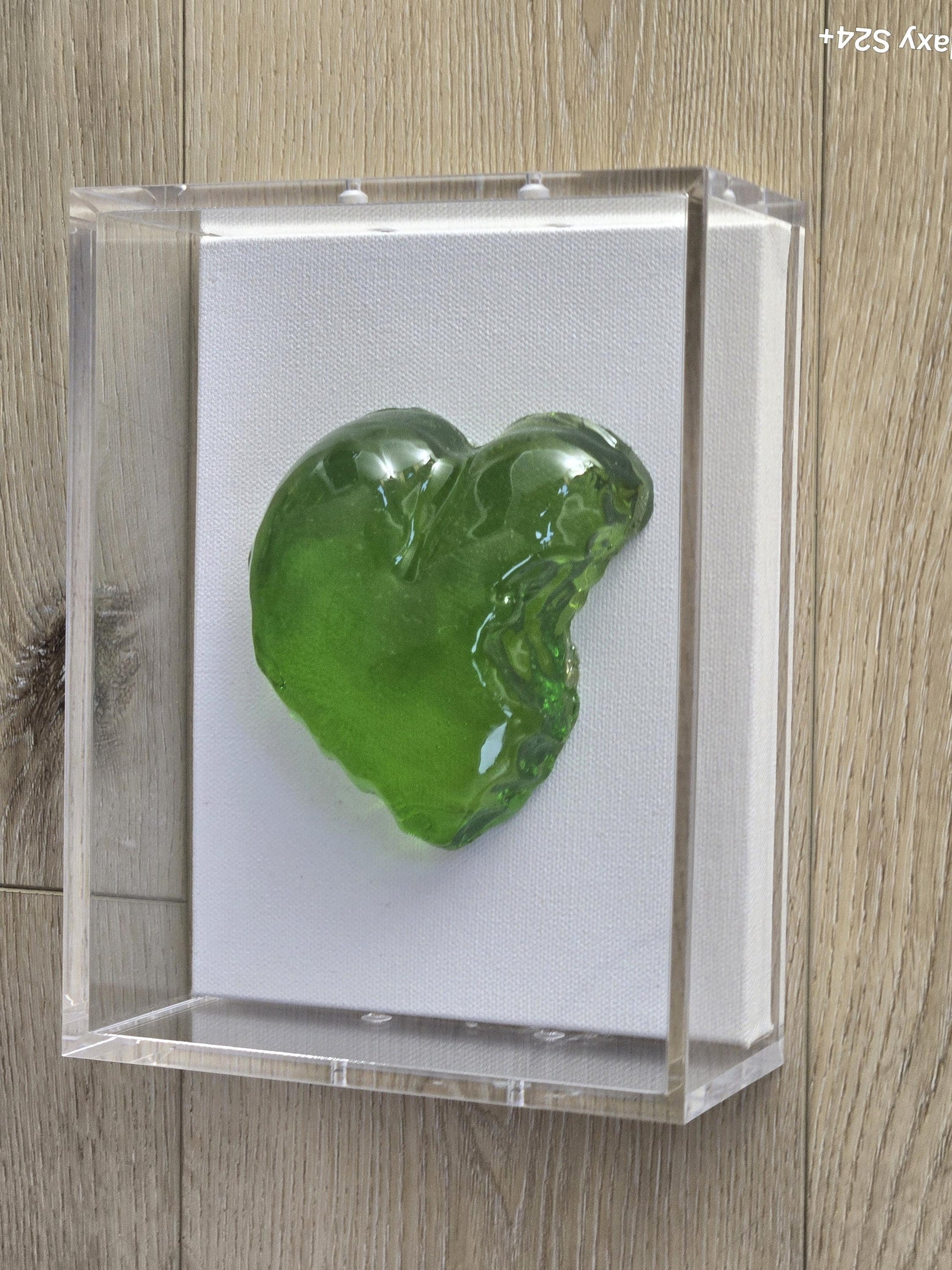 3D Heart Sculpture - Hand-Poured Resin Pop Art - Framed Acrylic Wall Hanging - Whimsical Modern Gallery Decor