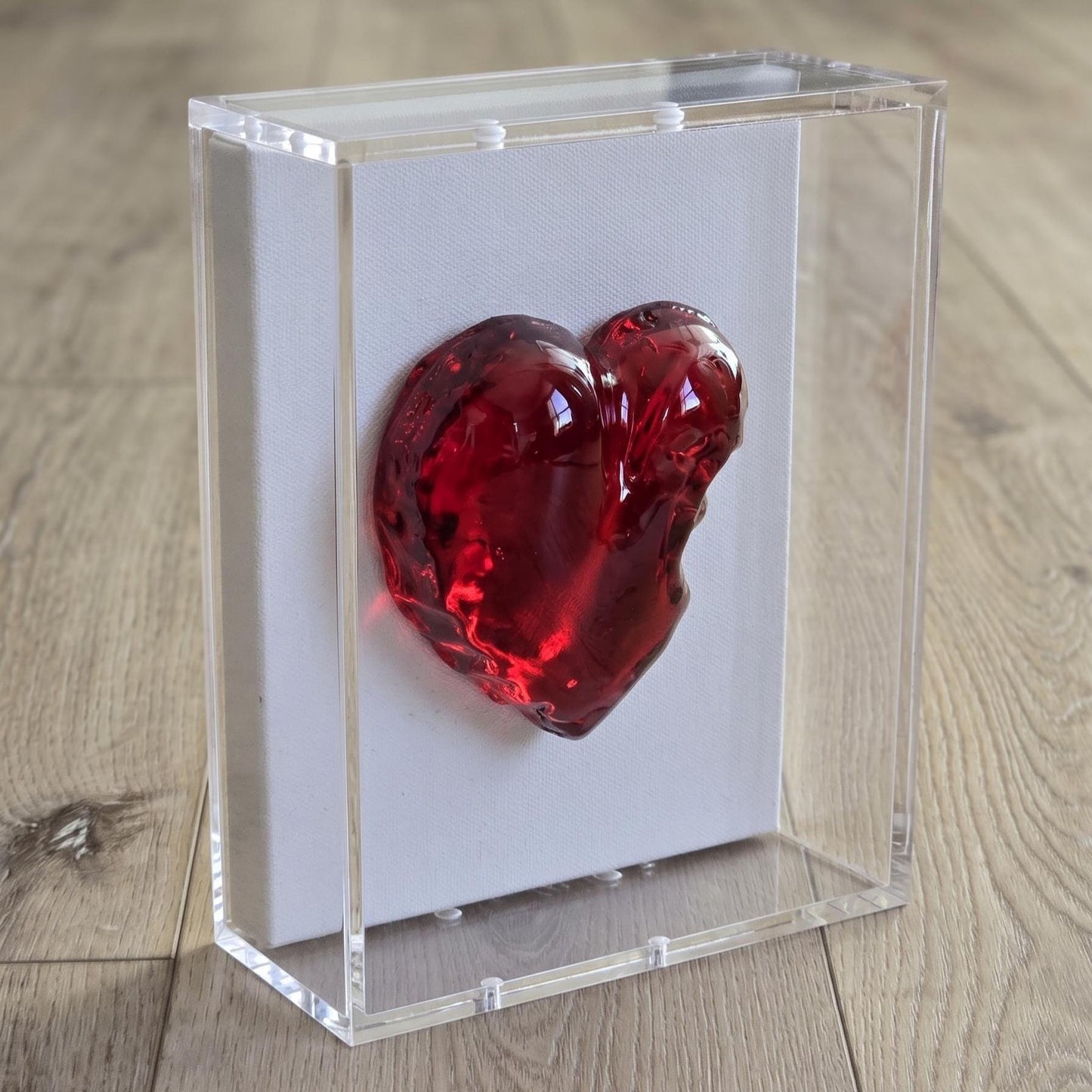 Modern Pop Art Wall Art Heart Sculpture Decor – Jewel Tone Colors , Luxury Shadowbox (8x6x3 inch)