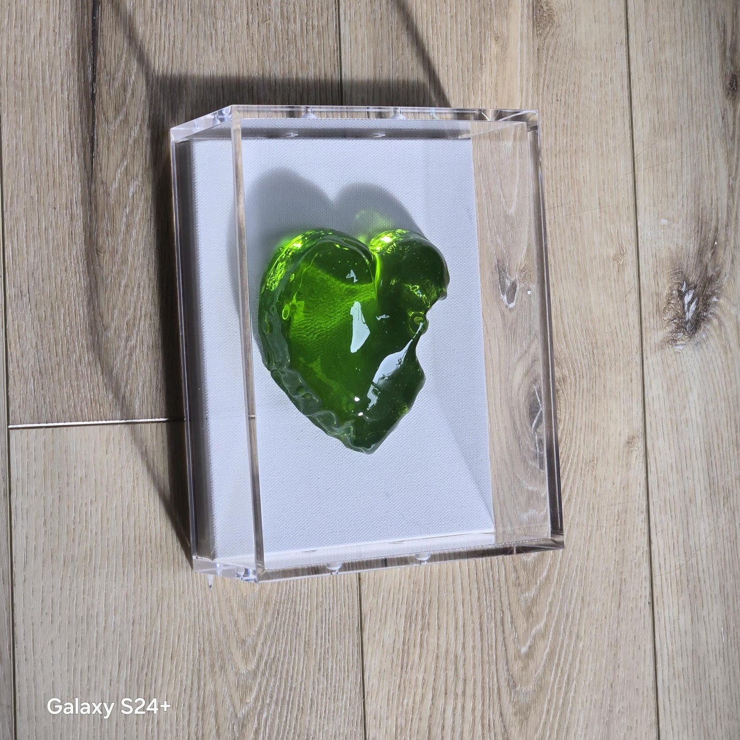 3D Heart Sculpture - Hand-Poured Resin Pop Art - Framed Acrylic Wall Hanging - Whimsical Modern Gallery Decor