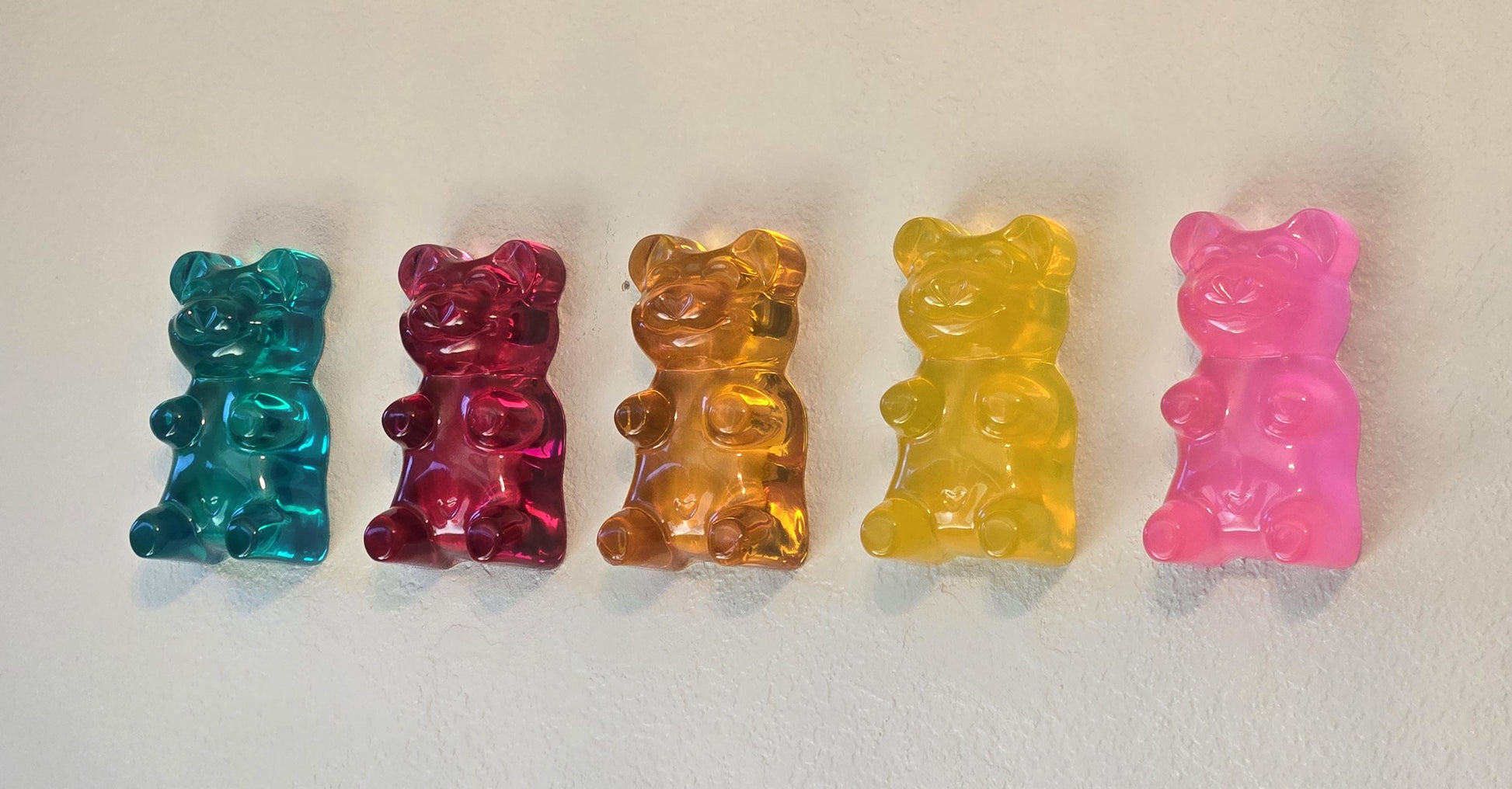 Giant Gummy Bear Sculpture | Pop Art Wall Decor | Handcrafted Colorful Bear Art | Nursery & Kids Room Wall Art | 6 Inch Bears