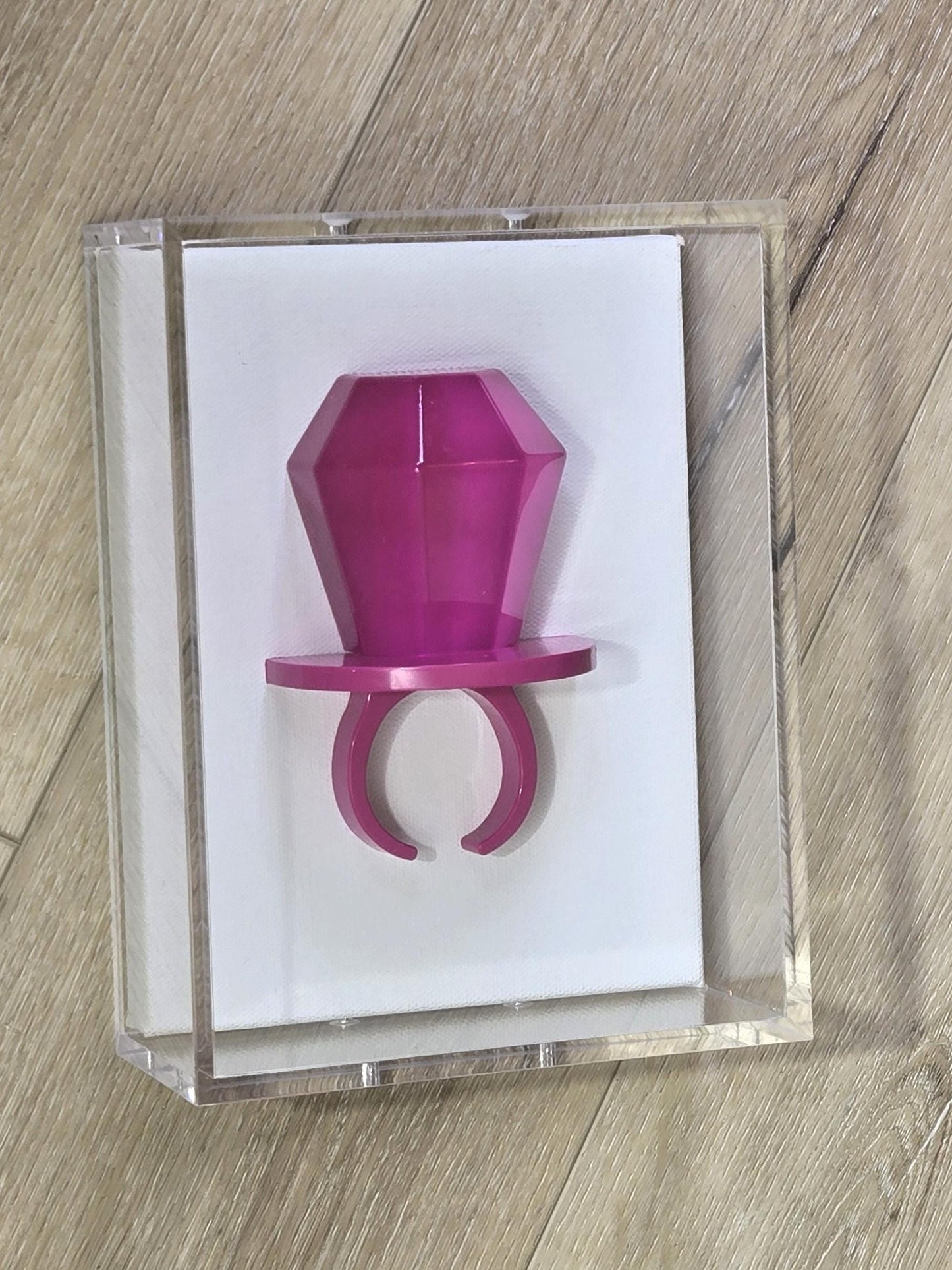 3D Ring Sculpture | Jewel Tone Acrylic Candy Art Wall Decor (Shadow Box) Pop Art