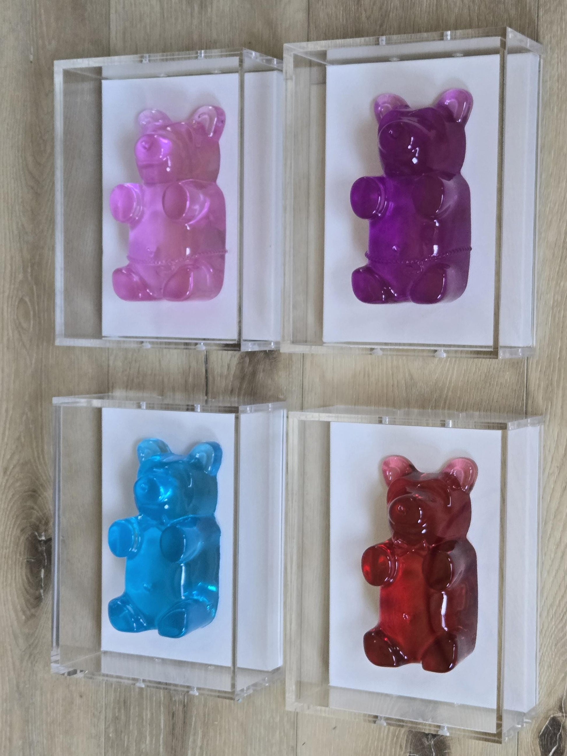 Oliver & Olivia Gummy Bear Wall Art | Pop Art Sculpture for Gallery Wall, Nursery Decor, Kids Room Decor, Shadow Box Collection