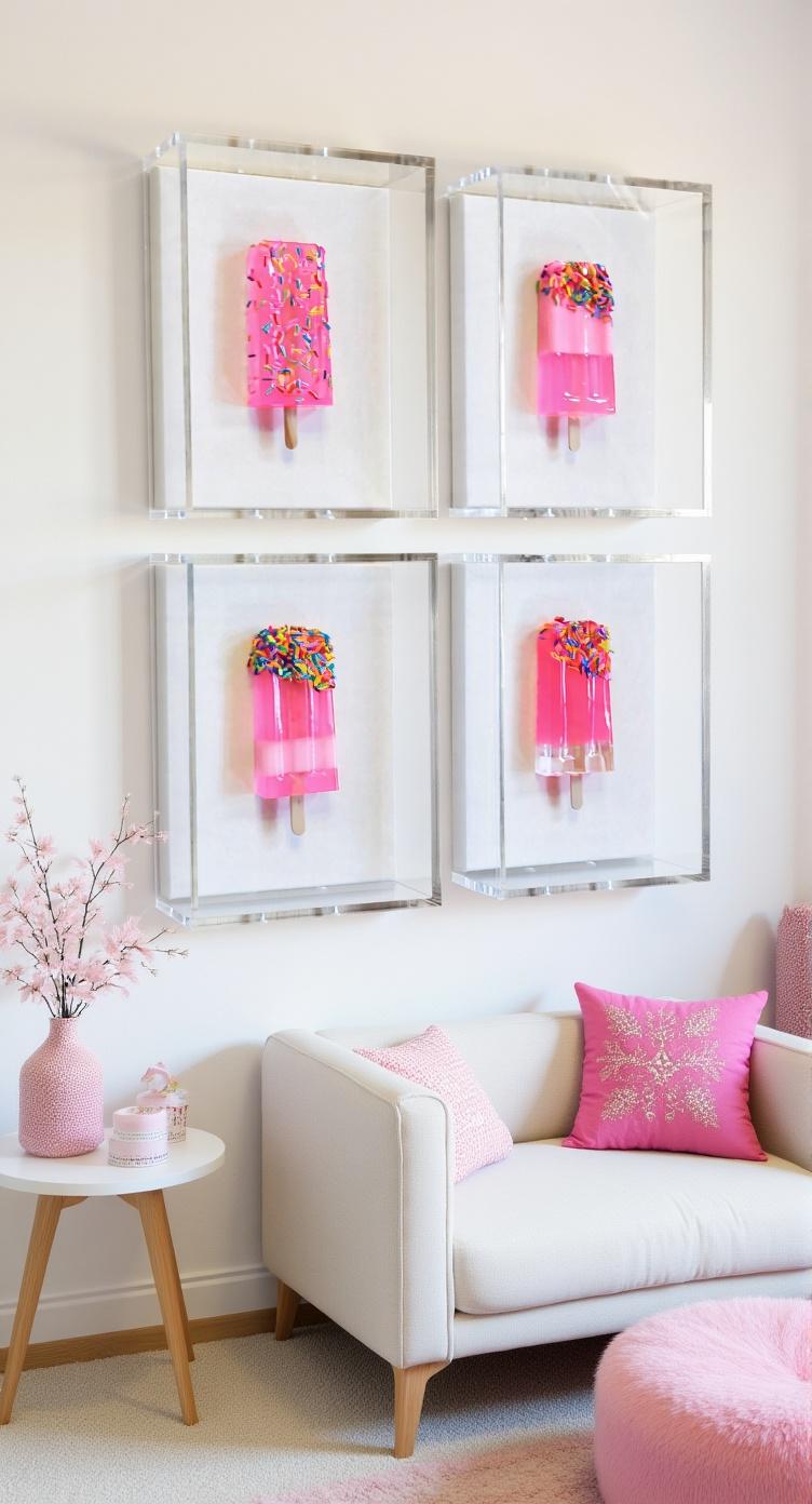 Luxurious Pink Resin Popsicle Wall Art – Original Shadow Box Design
A playful icon meets high‑end artistry in this handcrafted pink resin popsicle, elegantly showcased inside a modern shadow box. This piece blends nostalgia with luxury, transforming a simple childhood treat into a bold, contemporary art statement.