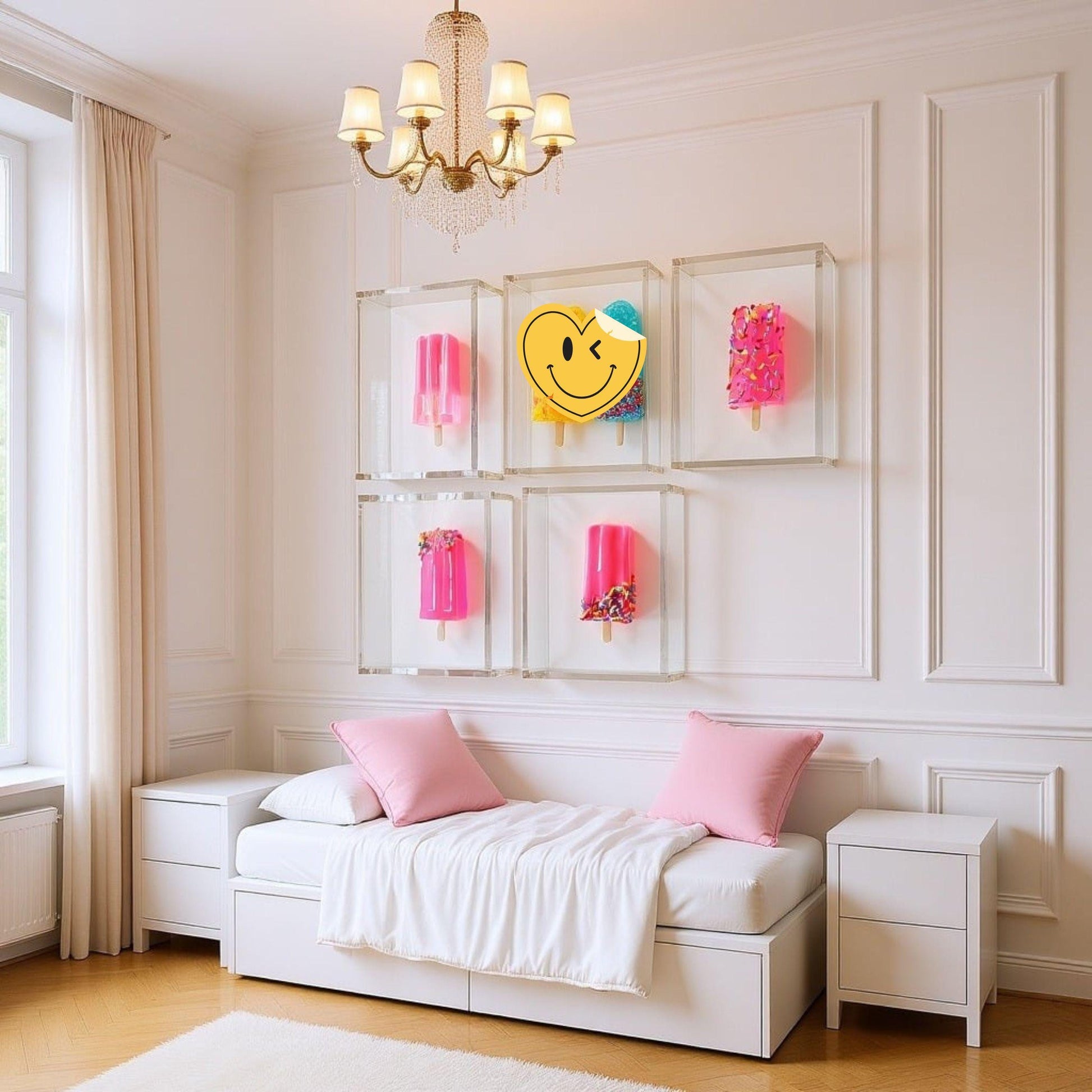 Luxurious Pink Resin Popsicle Wall Art – Original Shadow Box Design
A playful icon meets high‑end artistry in this handcrafted pink resin popsicle, elegantly showcased inside a modern shadow box. This piece blends nostalgia with luxury, transforming a simple childhood treat into a bold, contemporary art statement.