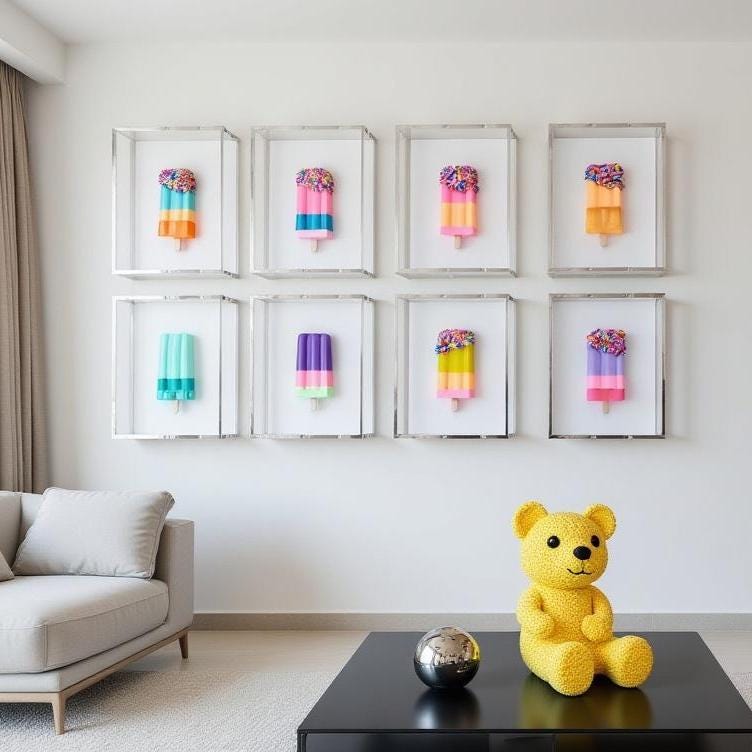 Luxurious Customizable Resin Popsicle Wall Art – Original Shadow Box Design
A playful icon meets high‑end artistry in this handcrafted pink resin popsicle, elegantly showcased inside a modern shadow box. This piece blends nostalgia with luxury, transforming a simple childhood treat into a bold, contemporary art statement.