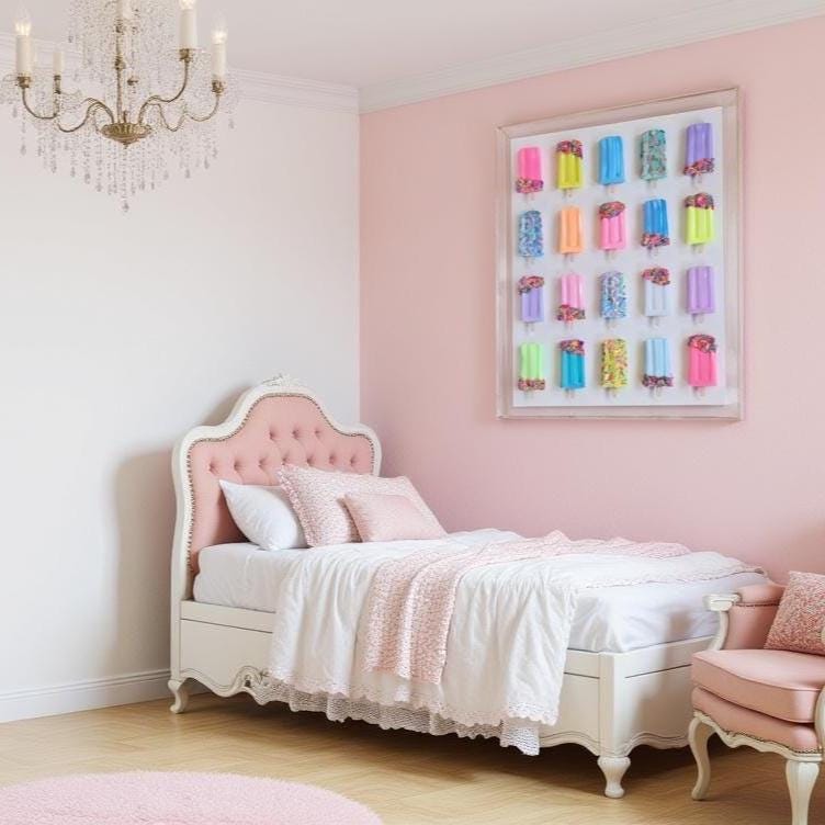 Bold, modern, and irresistibly playful — this 18×24×4 inch resin popsicle shadow box transforms a nostalgic treat into a striking piece of contemporary luxury art. Designed in the signature style of the original Etsy artist who pioneered this whimsical popsicle‑art aesthetic, this piece brings charm, color, and sophistication to any space.