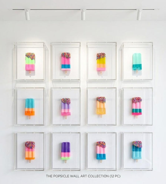 Ice Cream Bar Sculpture, Acrylic Shadow Box Wall Decor