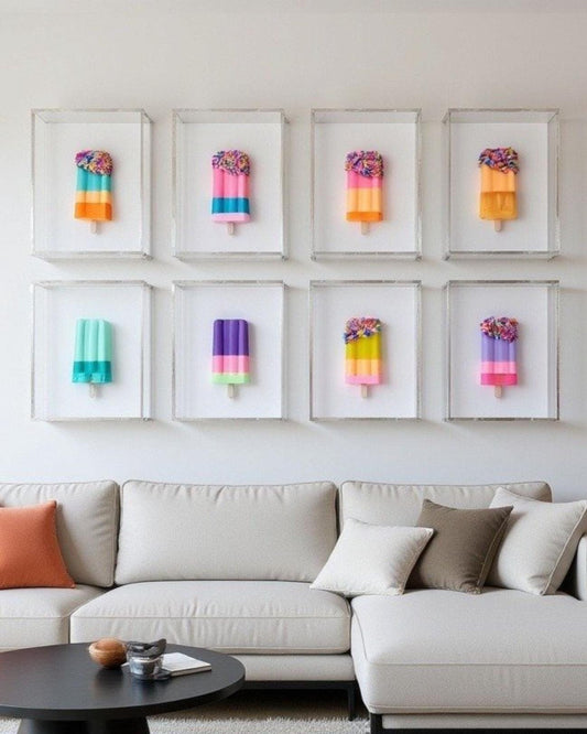 Ice Pop Sculpture: Modern Pop Art, 3d Shadow Box Customized Colors