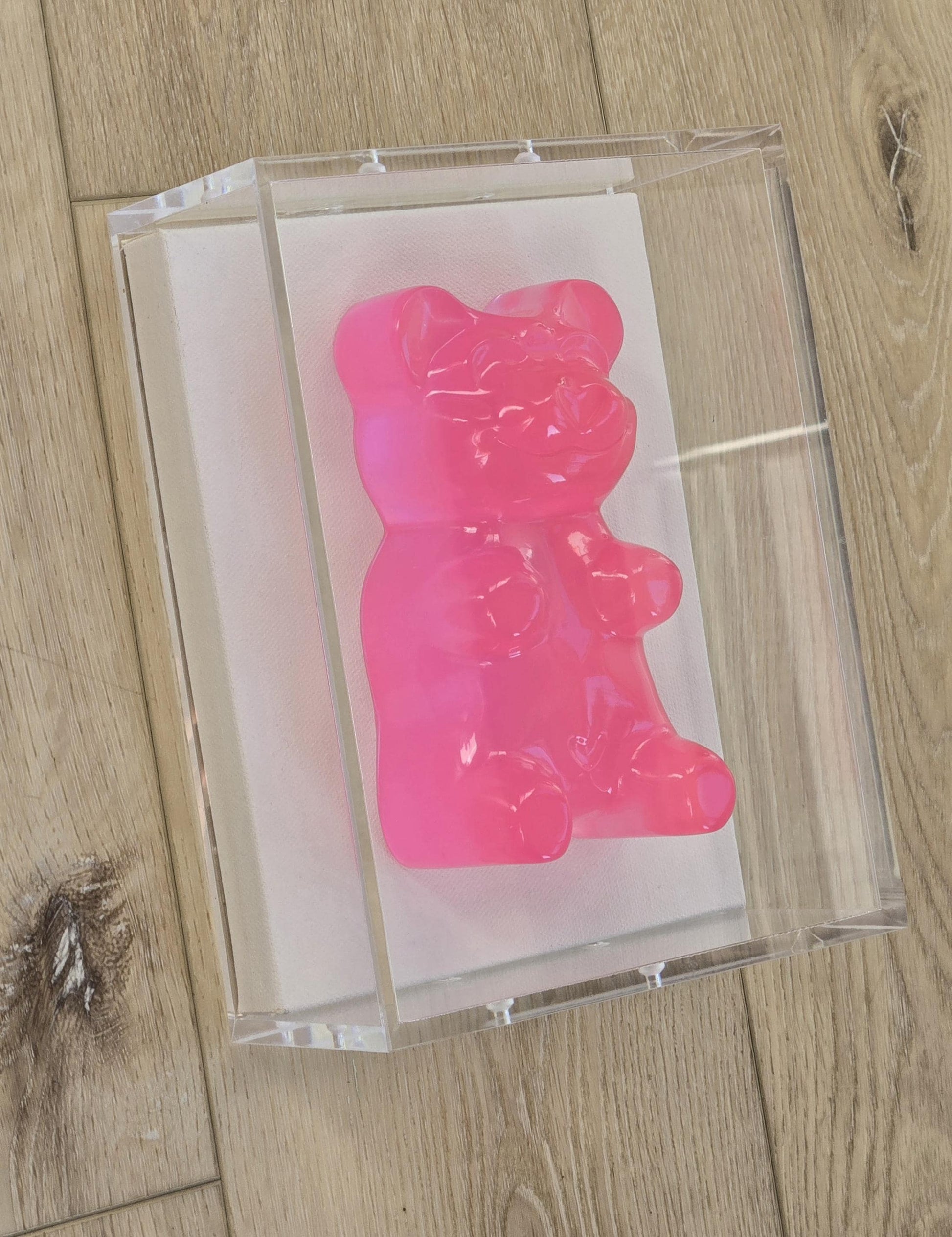 Gummy Bear Sculpture | Pop Art Kids Room Decor, 6 Inch bear-Framed Art | Shadow Box Gallery Wall Ideas