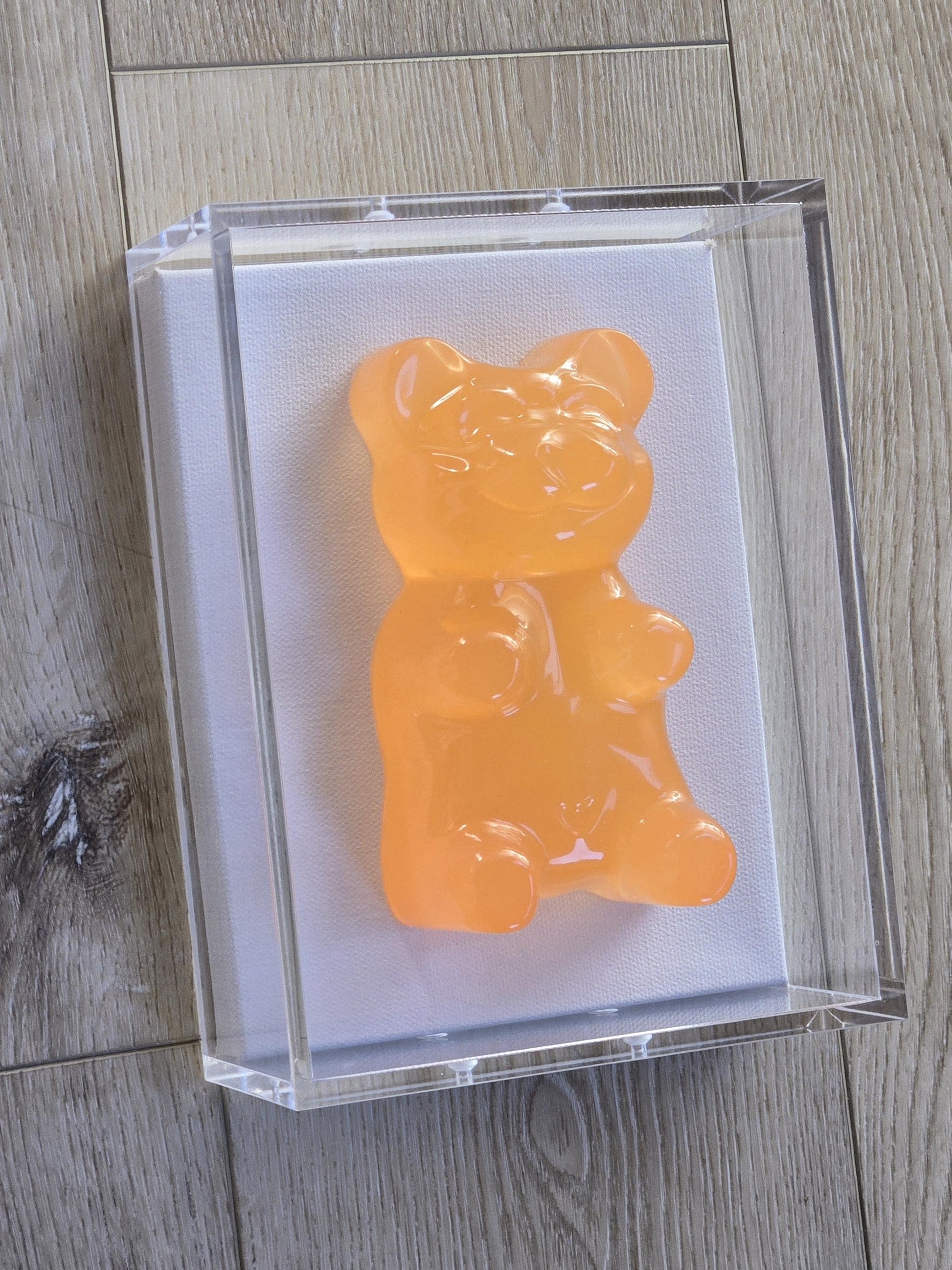 Gummy Bear Sculpture | Pop Art Kids Room Decor, 6 Inch bear-Framed Art | Shadow Box Gallery Wall Ideas
