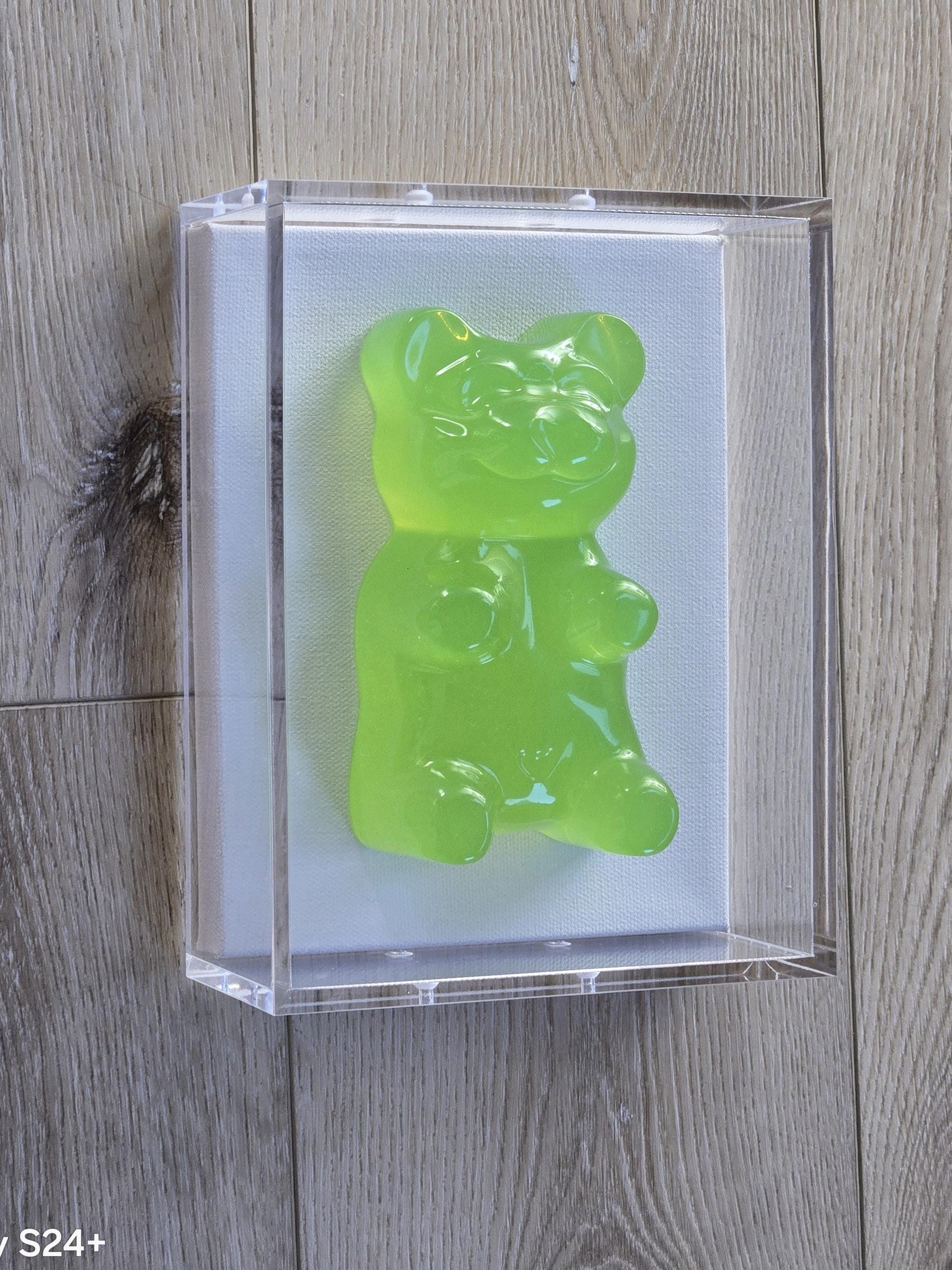 Gummy Bear Sculpture | Pop Art Kids Room Decor, 6 Inch bear-Framed Art | Shadow Box Gallery Wall Ideas